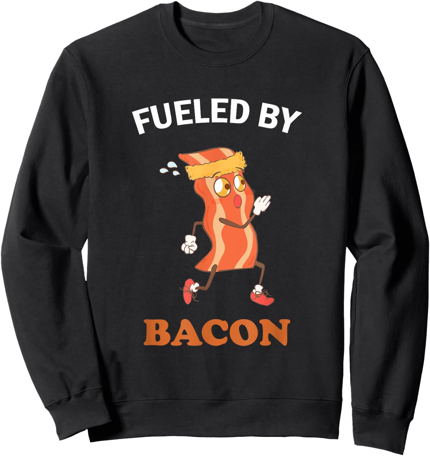 Fueled By Bacon Low Carb Keto Diet Workout Gym Fitness Gift Sweatshirt - Sweatshirt | Black