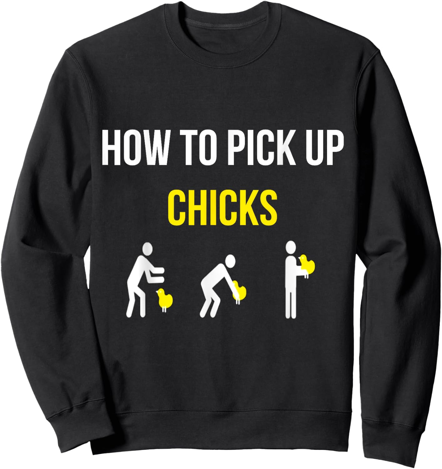 How To Pick Up Chicks Funny Geek Sarcastic Chicks Joke Sweatshirt - Sweatshirt | Black