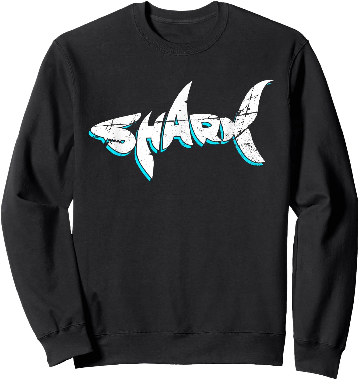 Week Of The Shark Distressed Retro Vintage Love Sharks Gift Sweatshirt - Sweatshirt | Black