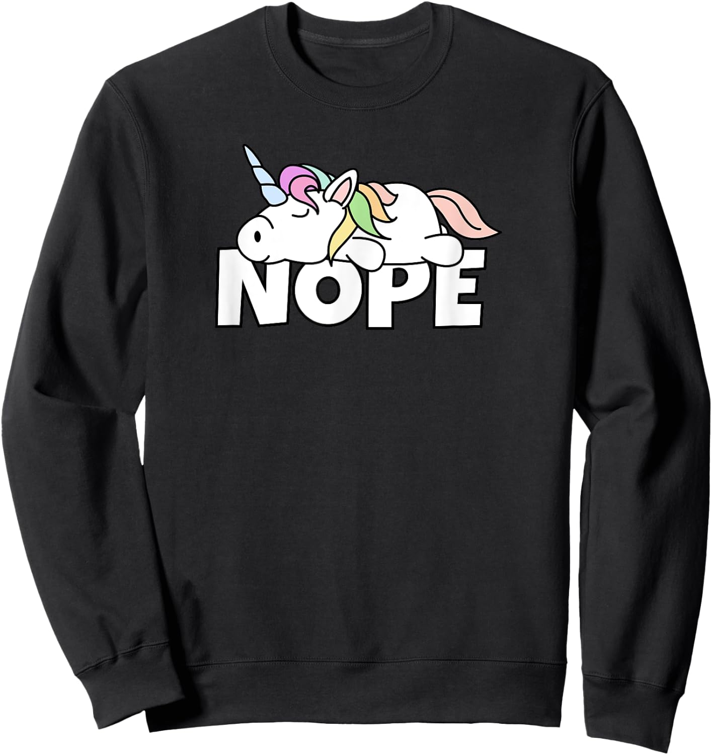 Lazy Unicorn Nope Sweatshirt - Sweatshirt | Black