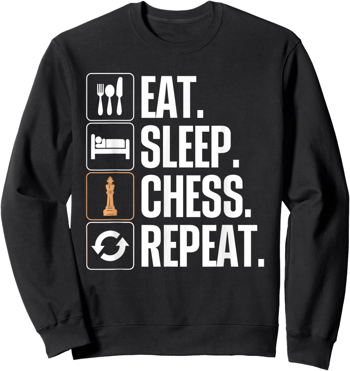 Cute Chess Player Art Boys Kids Chess Lover Novelty Sweatshirt - Sweatshirt | Black