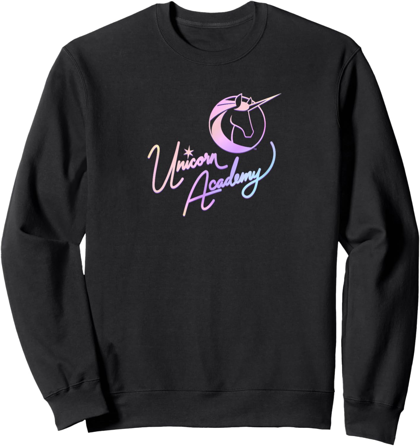 Unicorn Academy Nouveau Magic Graphic Front and Back Print Sweatshirt - Sweatshirt | Black