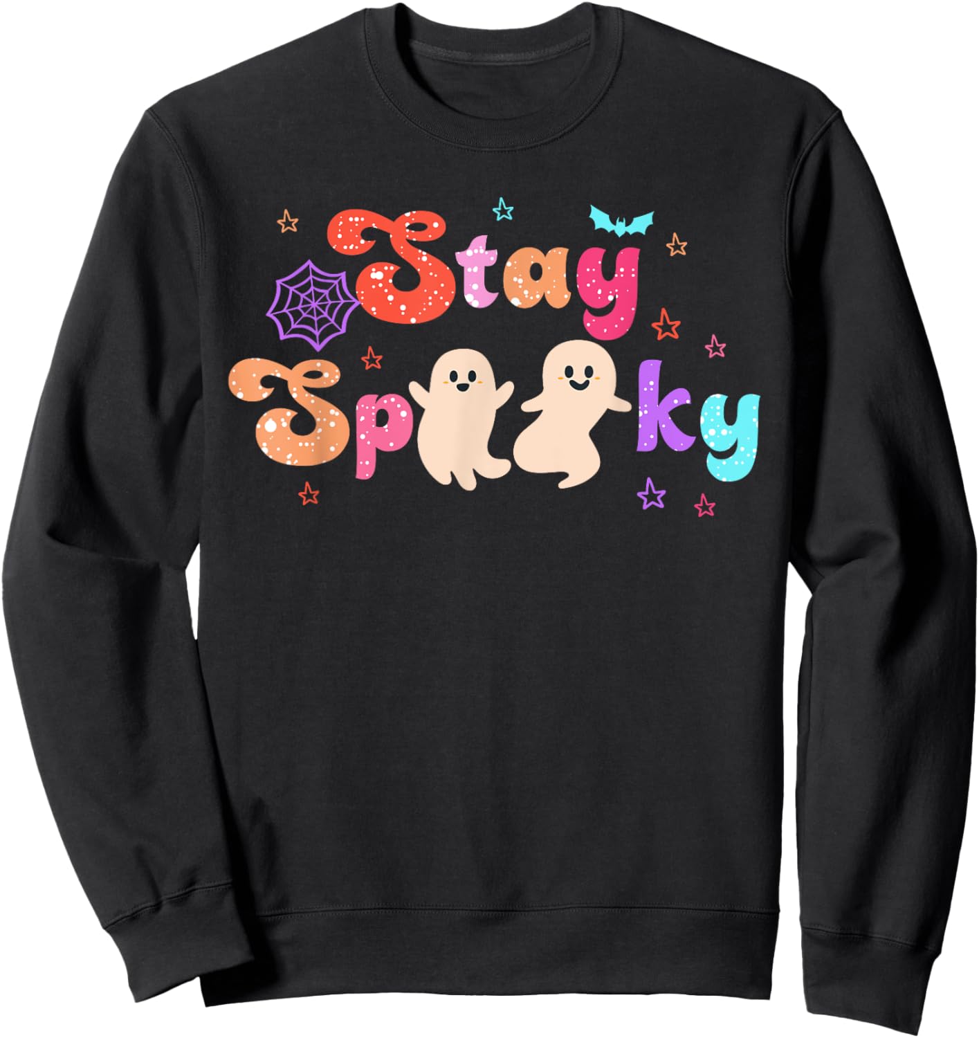 Spooky Season Cute Ghost Funny Halloween Sweatshirt - Sweatshirt | Black