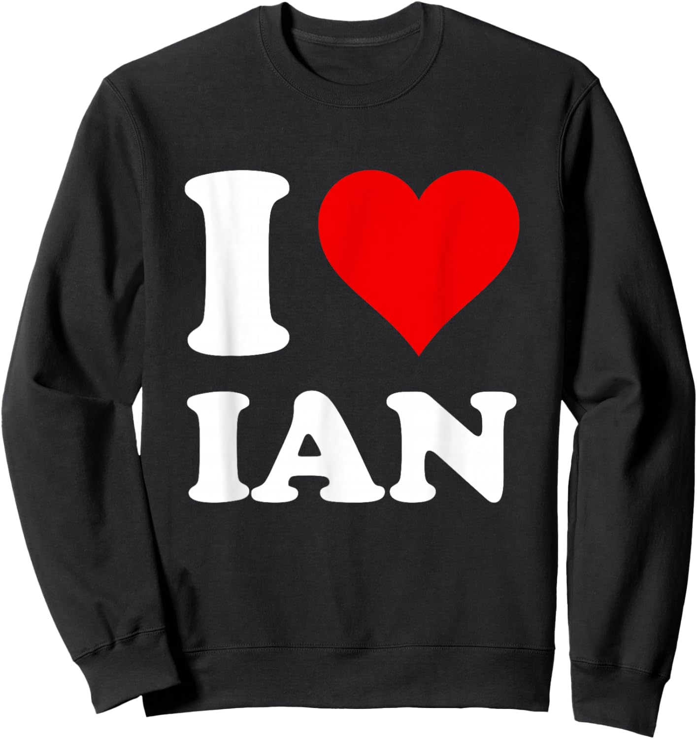 Red Heart I Love Ian Sweatshirt - Sweatshirt | Black