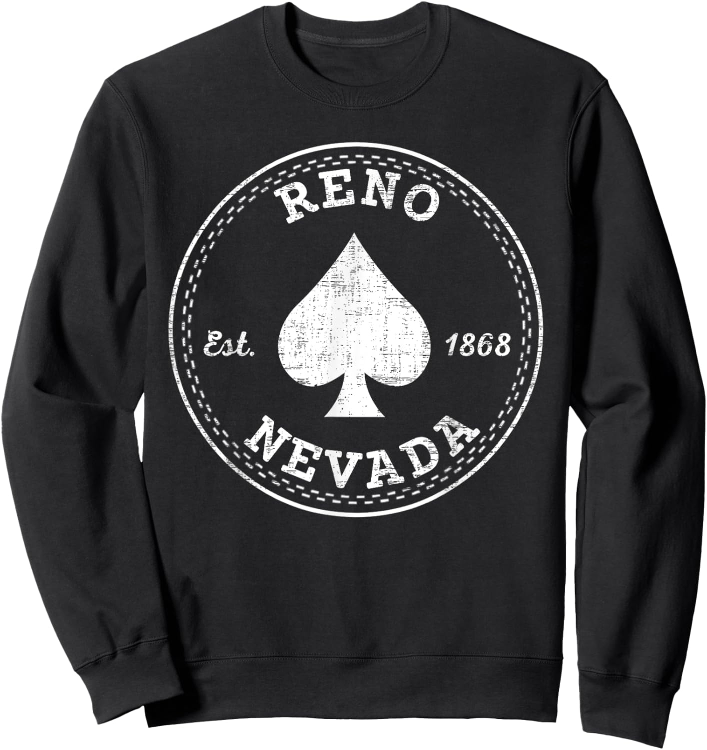 Reno Nevada Vintage Ace Of Spade Sweatshirt - Sweatshirt | Black