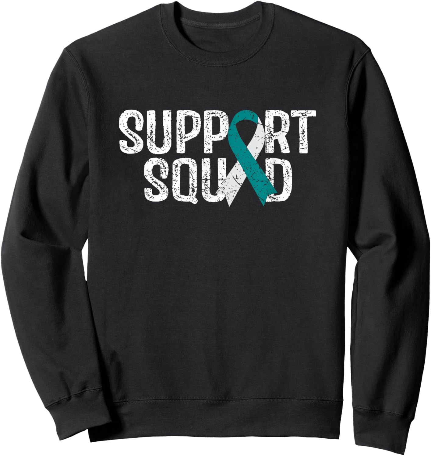 Support Squad Cervical Cancer Awareness Sweatshirt - Sweatshirt | Black