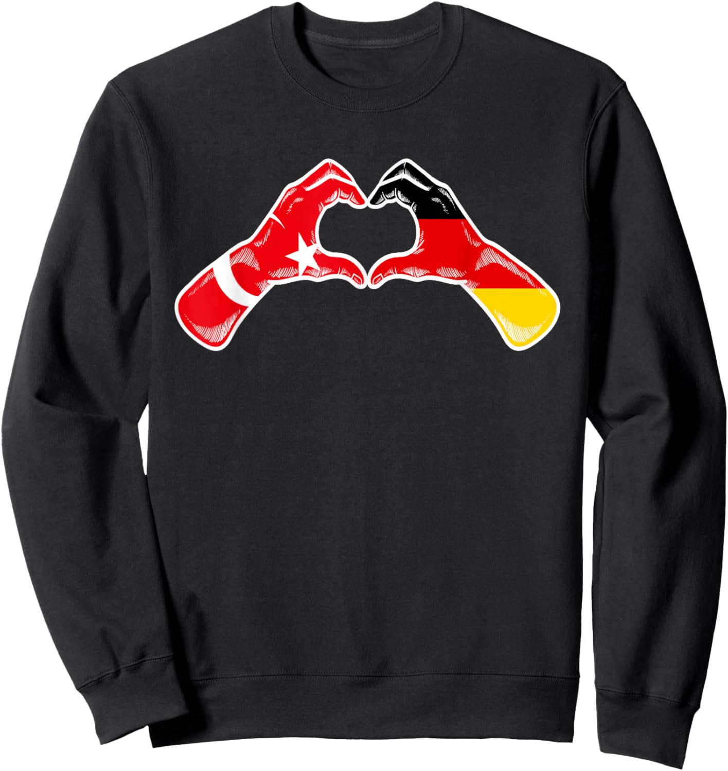 Türkei Deutschland Flagge - Türkisch Deutsches Herz Sweatshirt - Sweatshirt | Black