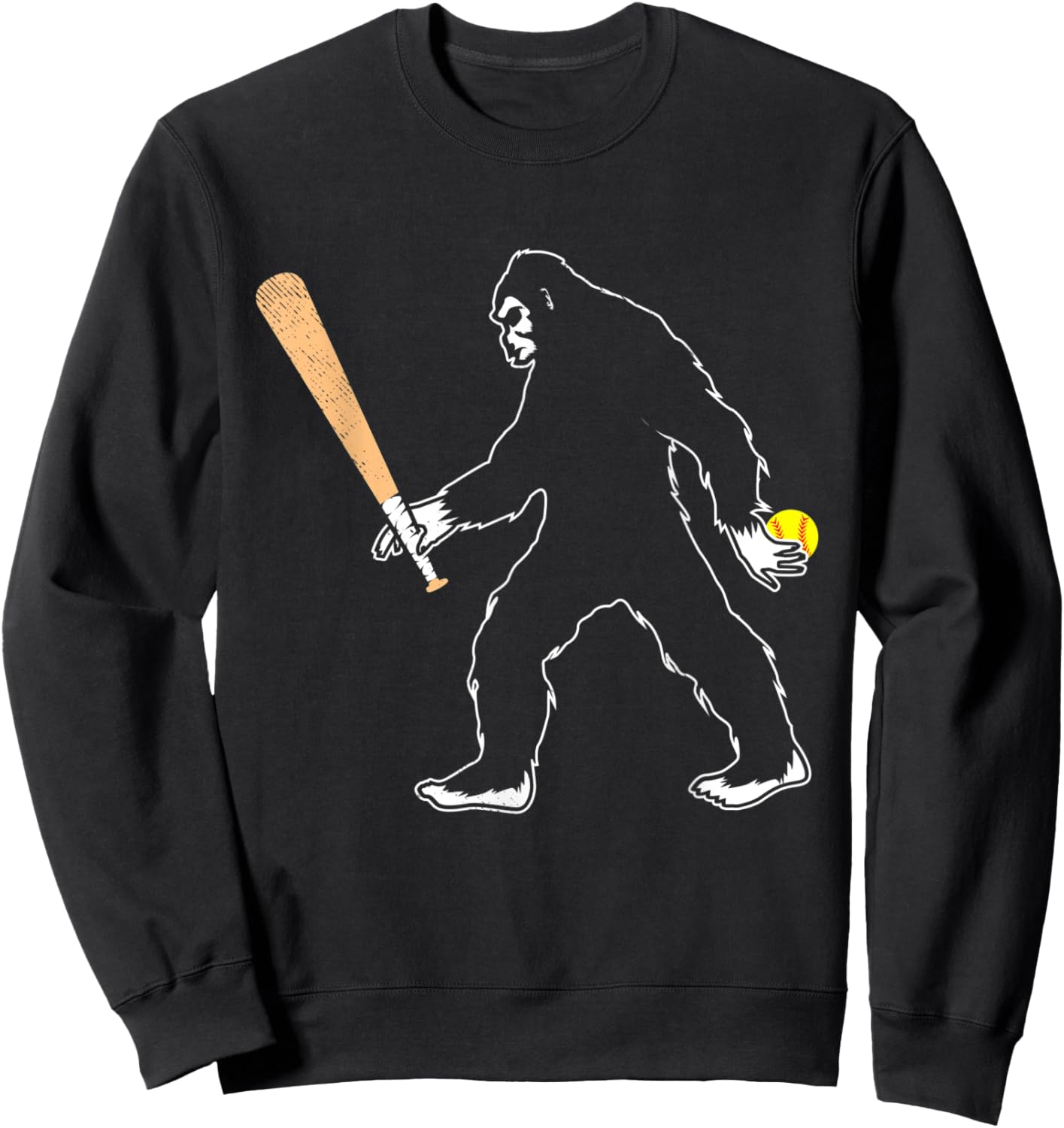 Softball funny bigfoot or sasquatch graphic theme Sweatshirt - Sweatshirt | Black