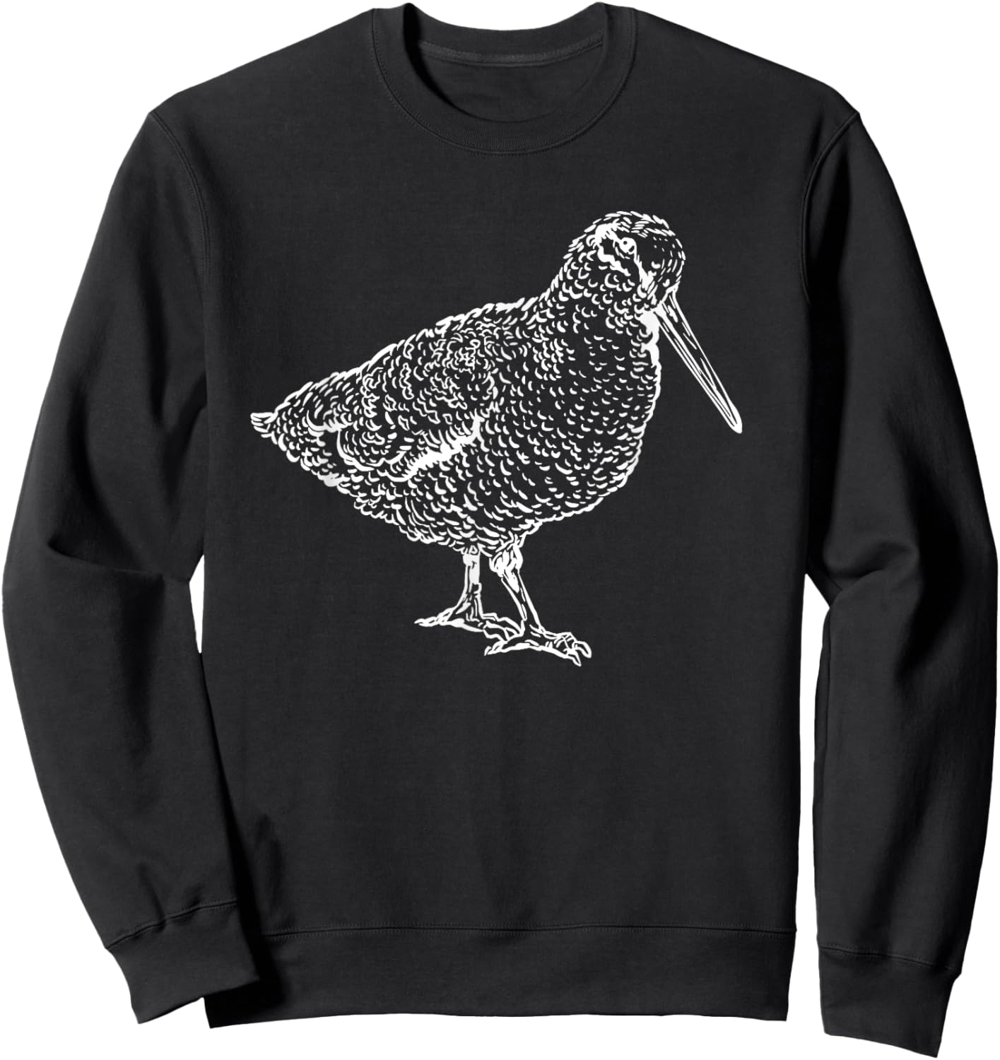 Woodcock Bird Hand-Drawn Wildlife Nature Flying Sweatshirt - Sweatshirt | Black