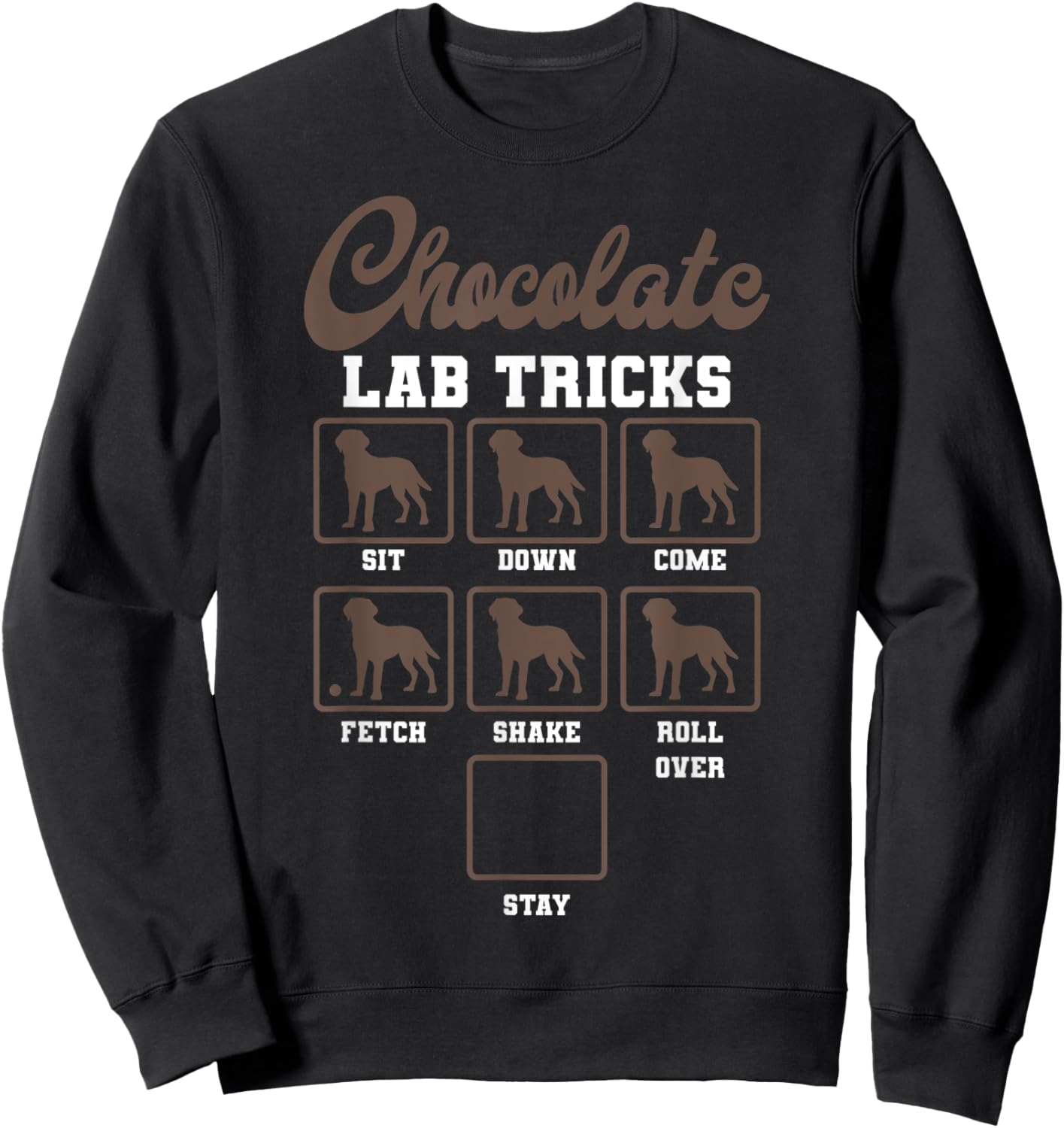 Chocolate Lab Dog Tricks Veterinarian Labrador Retriever Men Women Kids Sweatshirt - Sweatshirt | Black