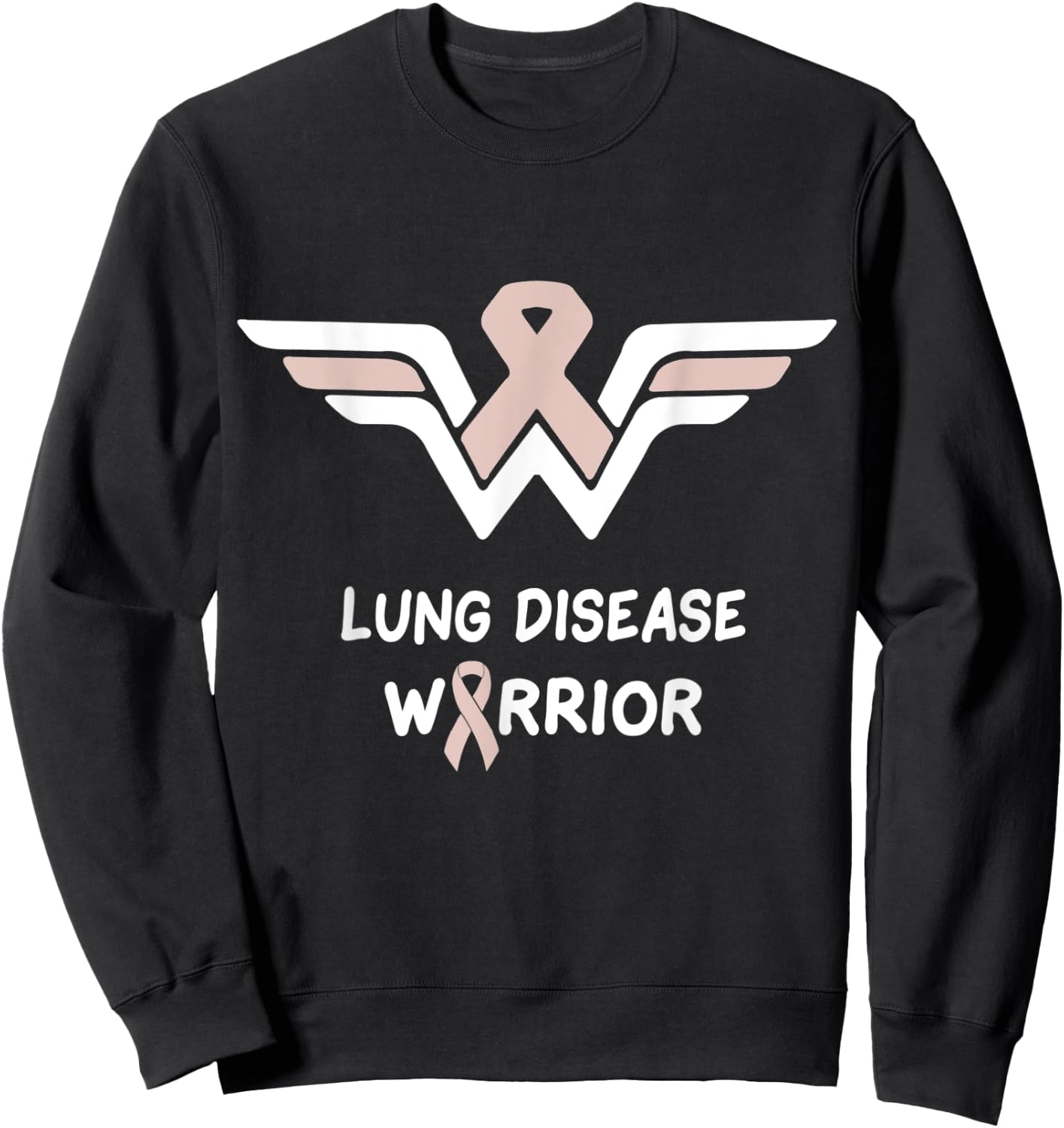 Lung Disease Awareness Warrior Support Survivor Pearl Ribbon Sweatshirt - Sweatshirt | Black