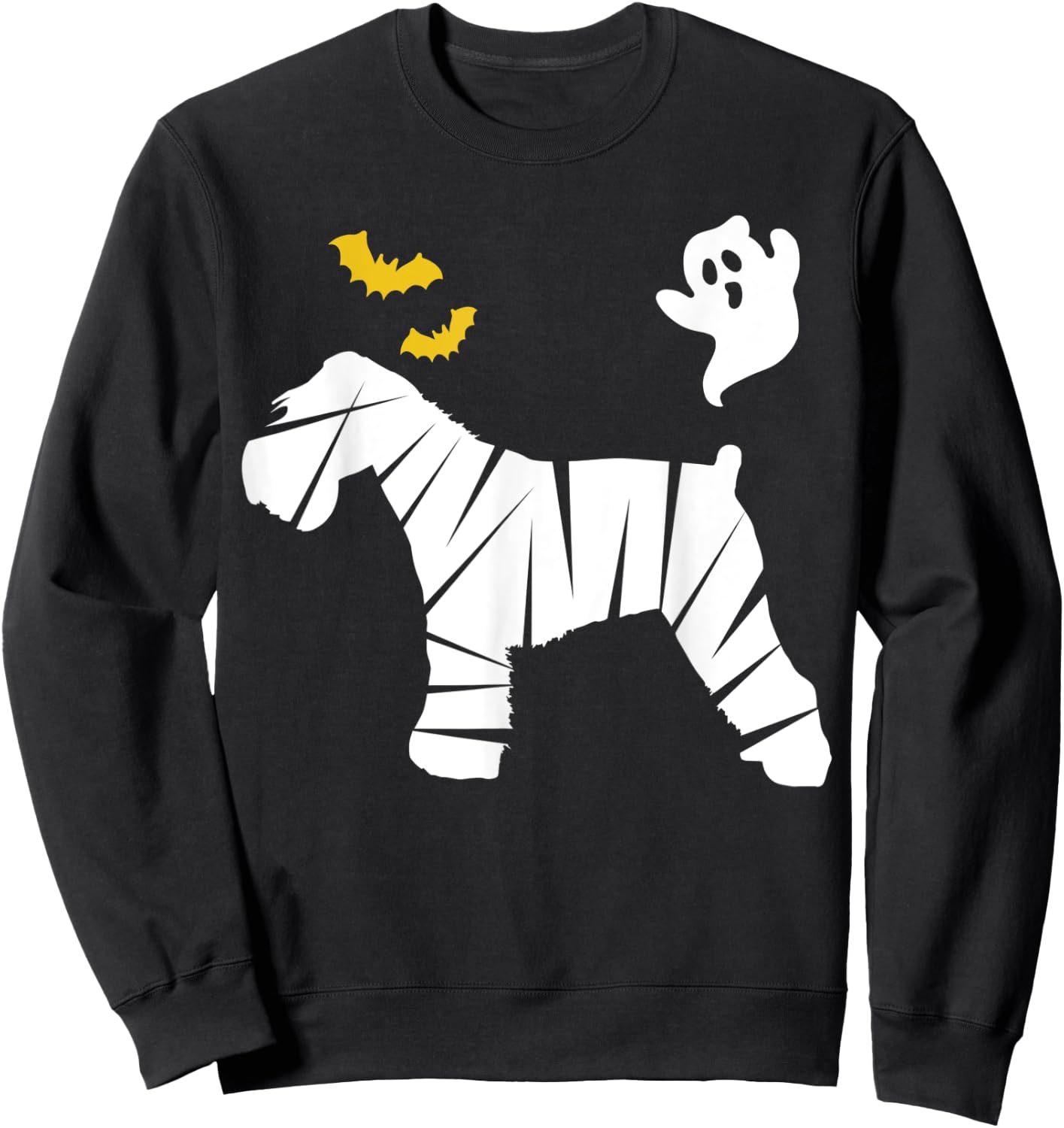 Miniature Mini Schnauzer Dog Halloween Mummy Bat Ghost Gift Sweatshirt - Sweatshirt | Black