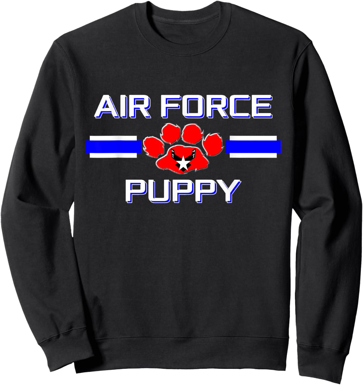 Air Force Human Puppy Play Shirt | Military Pup BDSM Fetish Sweatshirt - Sweatshirt | Black