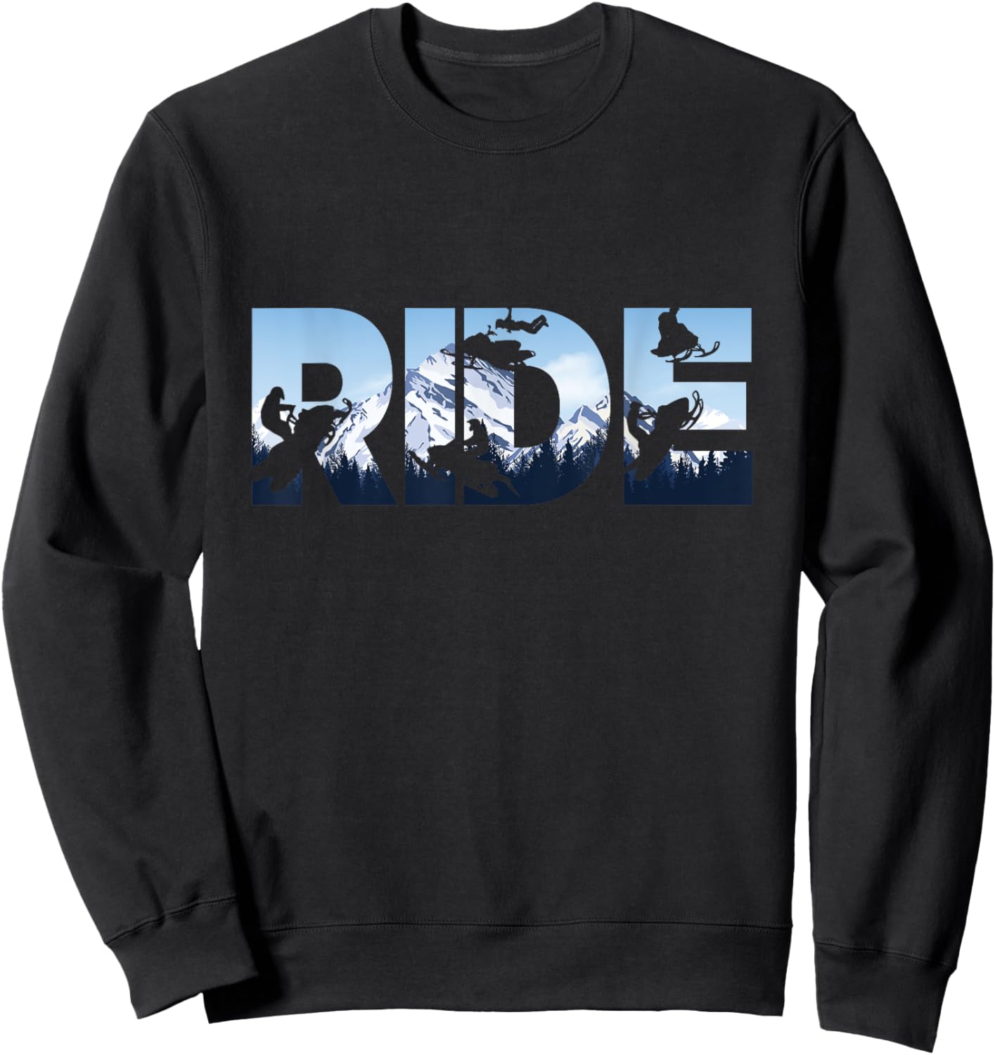 Snowmobile Ride Shirt Snow Mountain Motor Sled Winter Sport Sweatshirt - Sweatshirt | Black