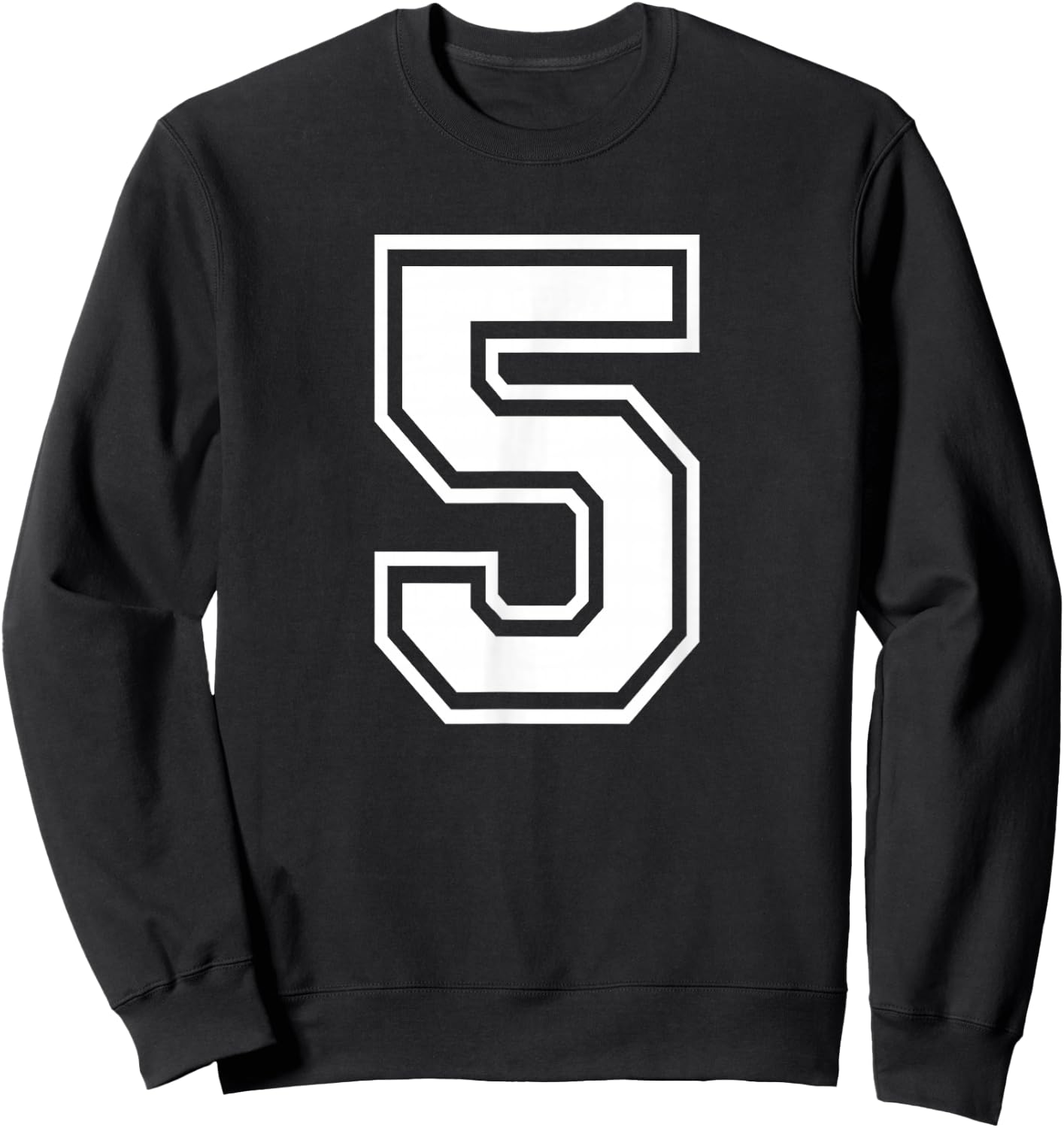 Number 5 Birthday Gift Sports Player Team Numbered Jersey Sweatshirt - Sweatshirt | Black