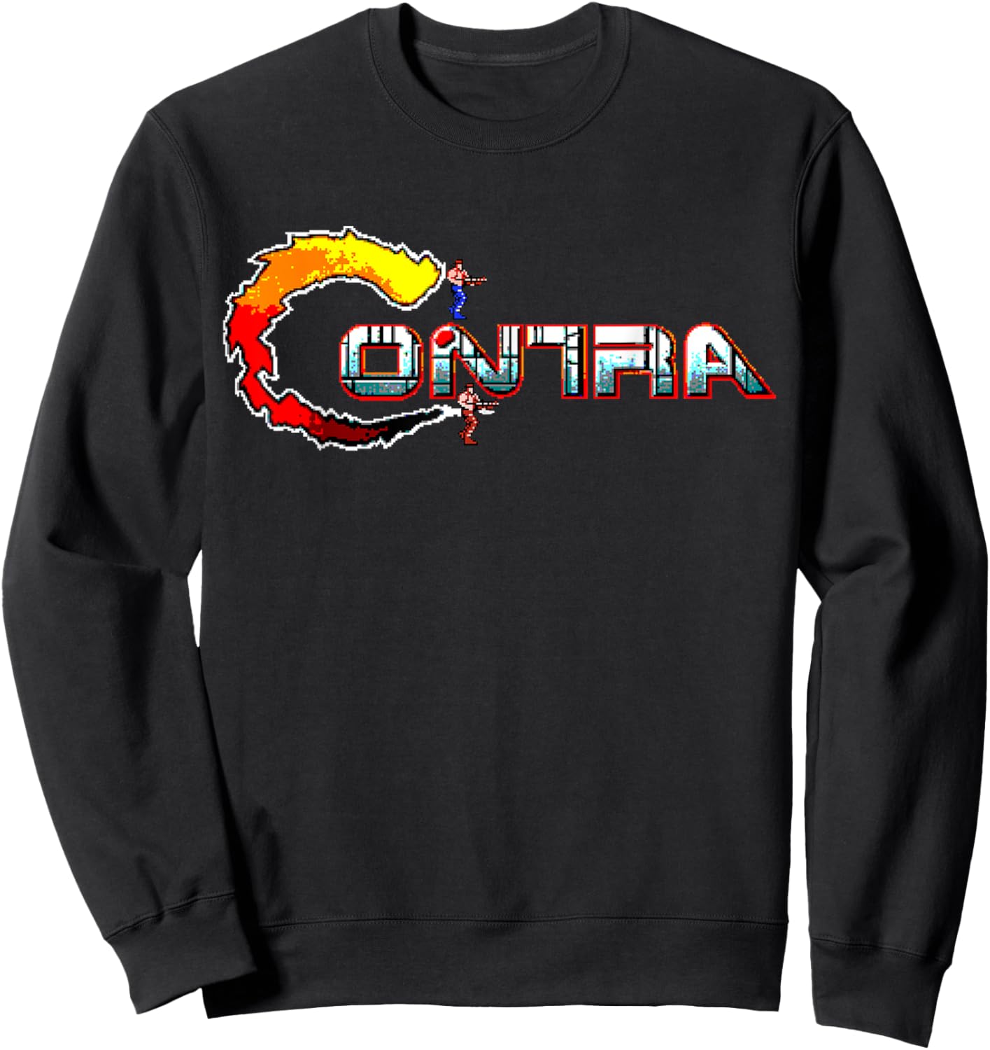 Contra Logo Retro Gamer Nostalgia Classic 8-Bit Revival Sweatshirt - Sweatshirt | Black