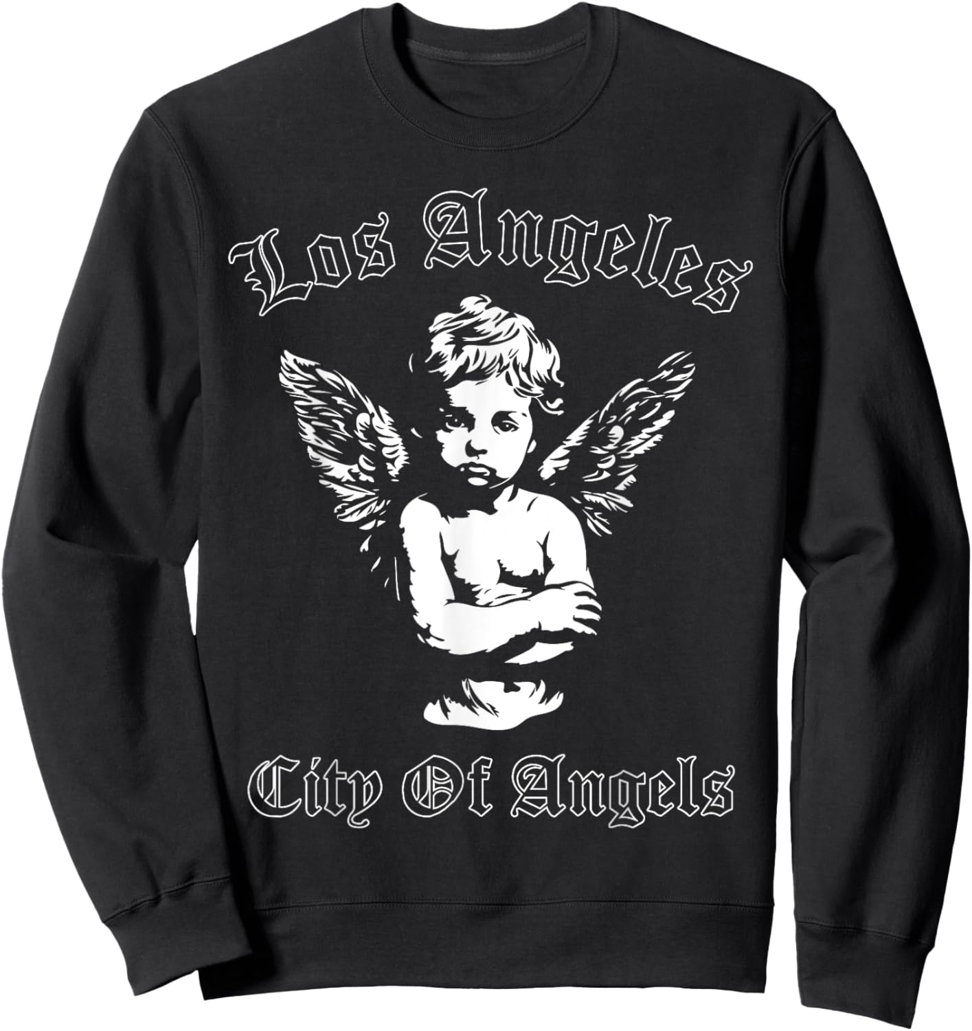 Los Angeles OG Chicano Angel LA California , Small, Black Sweatshirt - Sweatshirt | Black