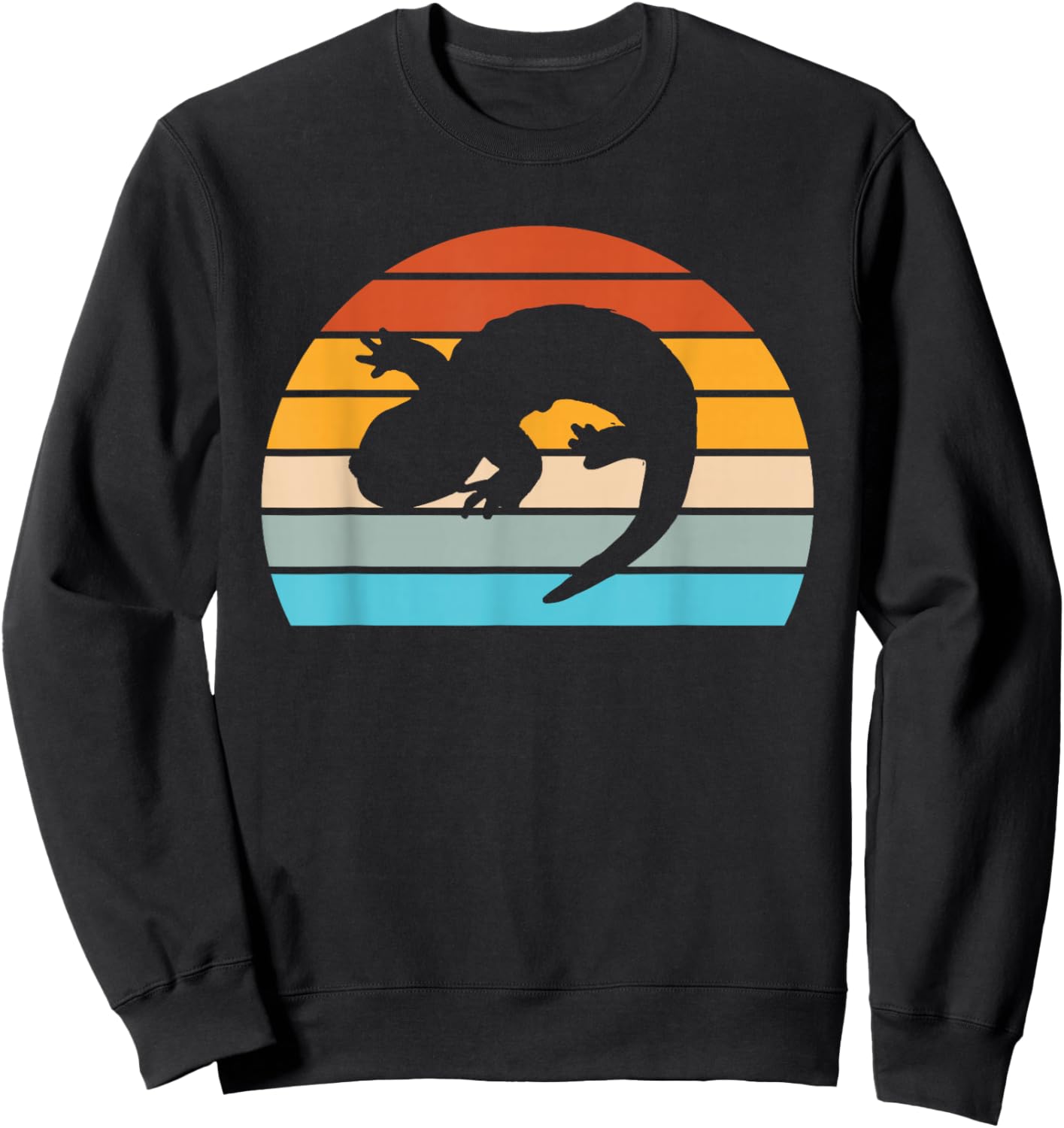 Hellbender Salamander Vintage Retro 80s Sweatshirt - Sweatshirt | Black