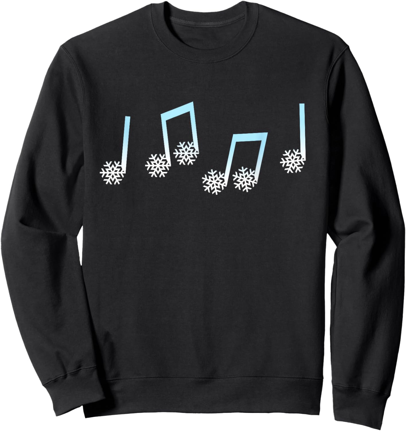 Music Note Snowflakes Winter Music Teacher Christmas Outfit Sweatshirt - Sweatshirt | Black