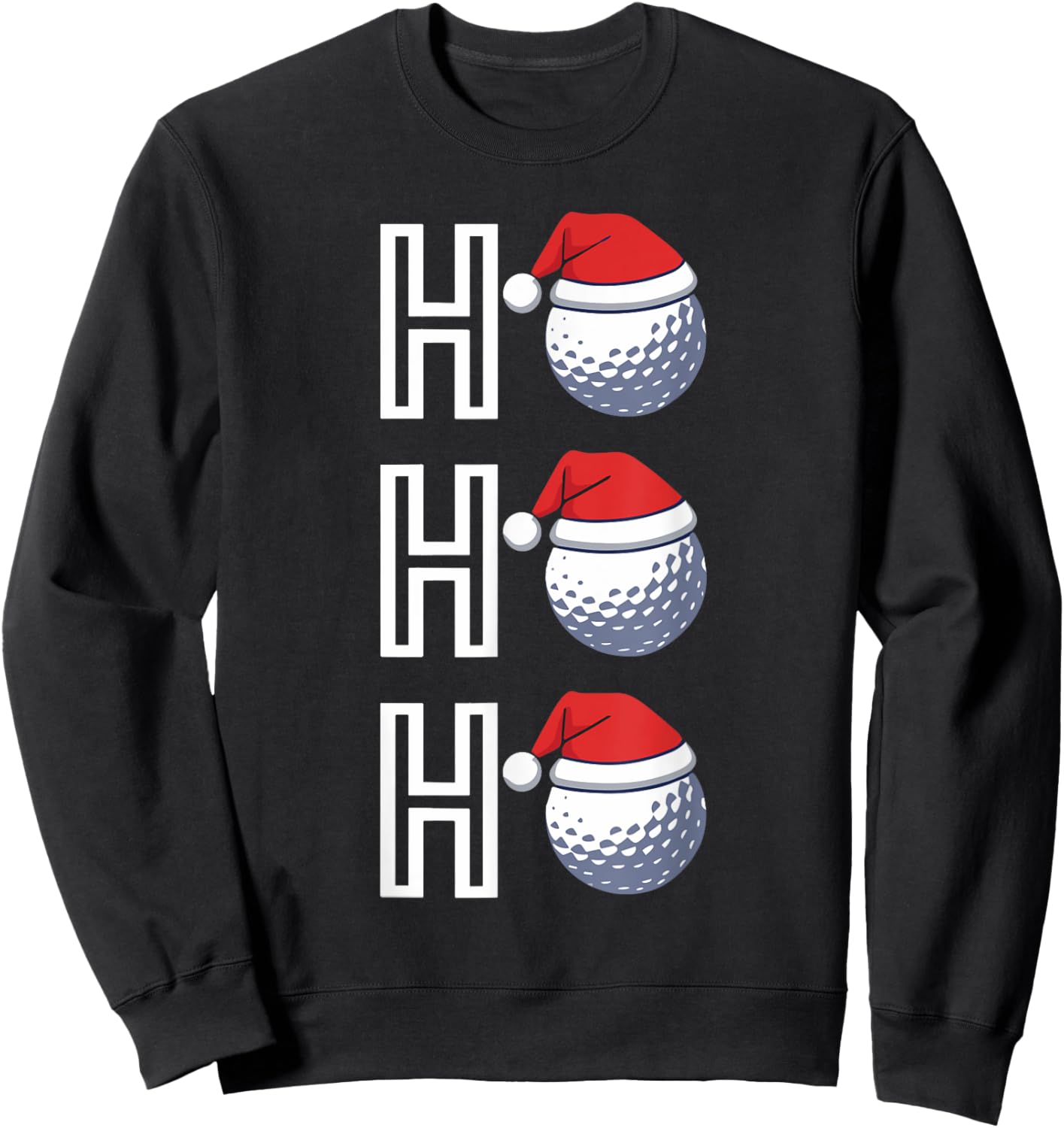 Ho Ho Ho Matching Christmas Golf Pajamas Golf Lover Golfer Sweatshirt - Sweatshirt | Black