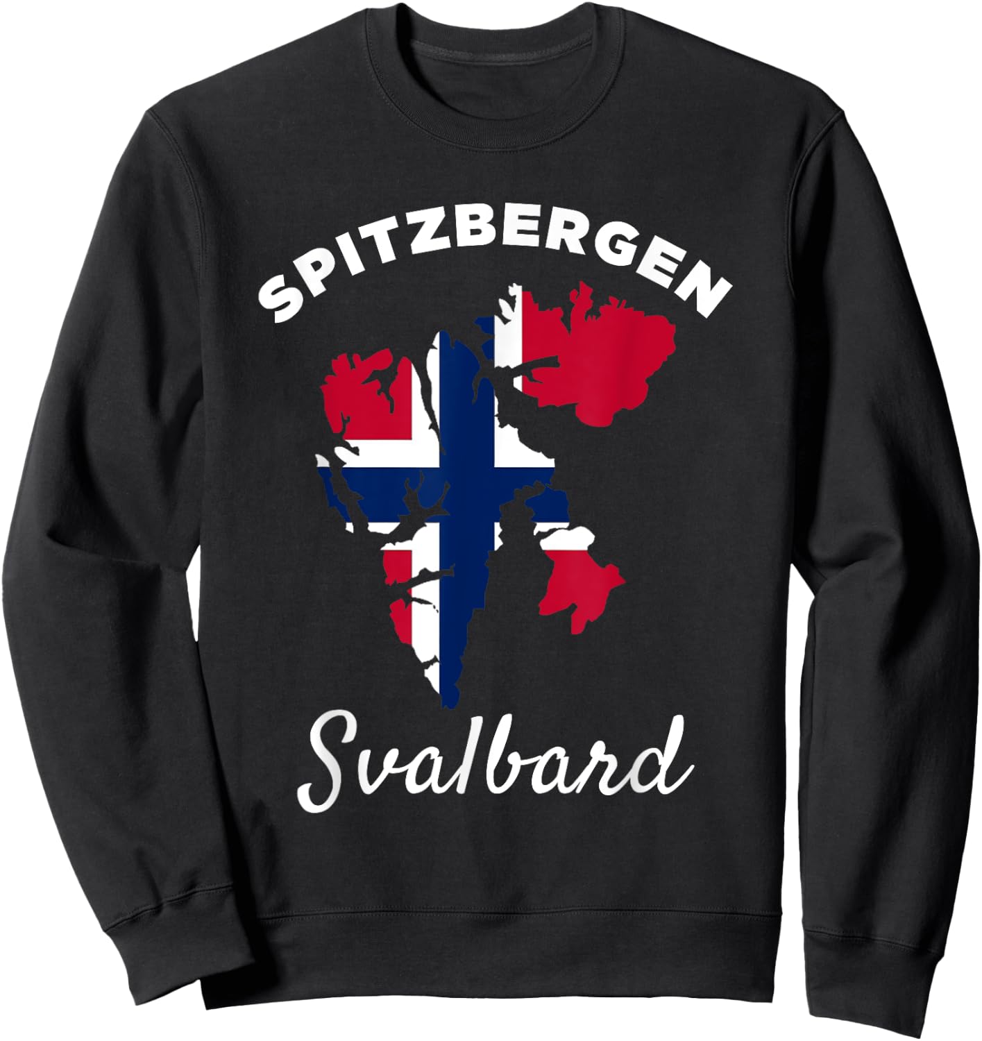 Spitsbergen Norway Flag Men Women Spitzbergen Svalbard Sweatshirt - Sweatshirt | Black