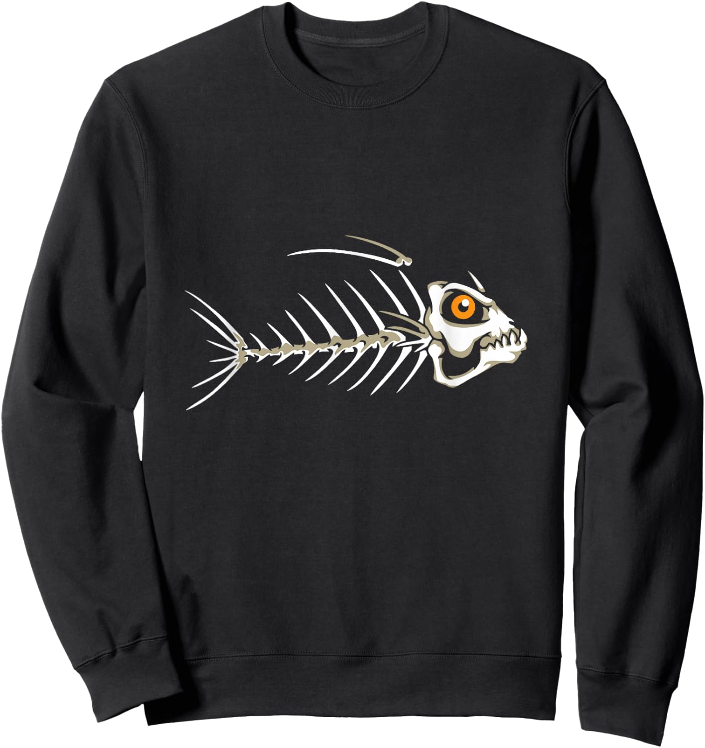 Fish Skeleton Bones Sweatshirt - Sweatshirt | Black