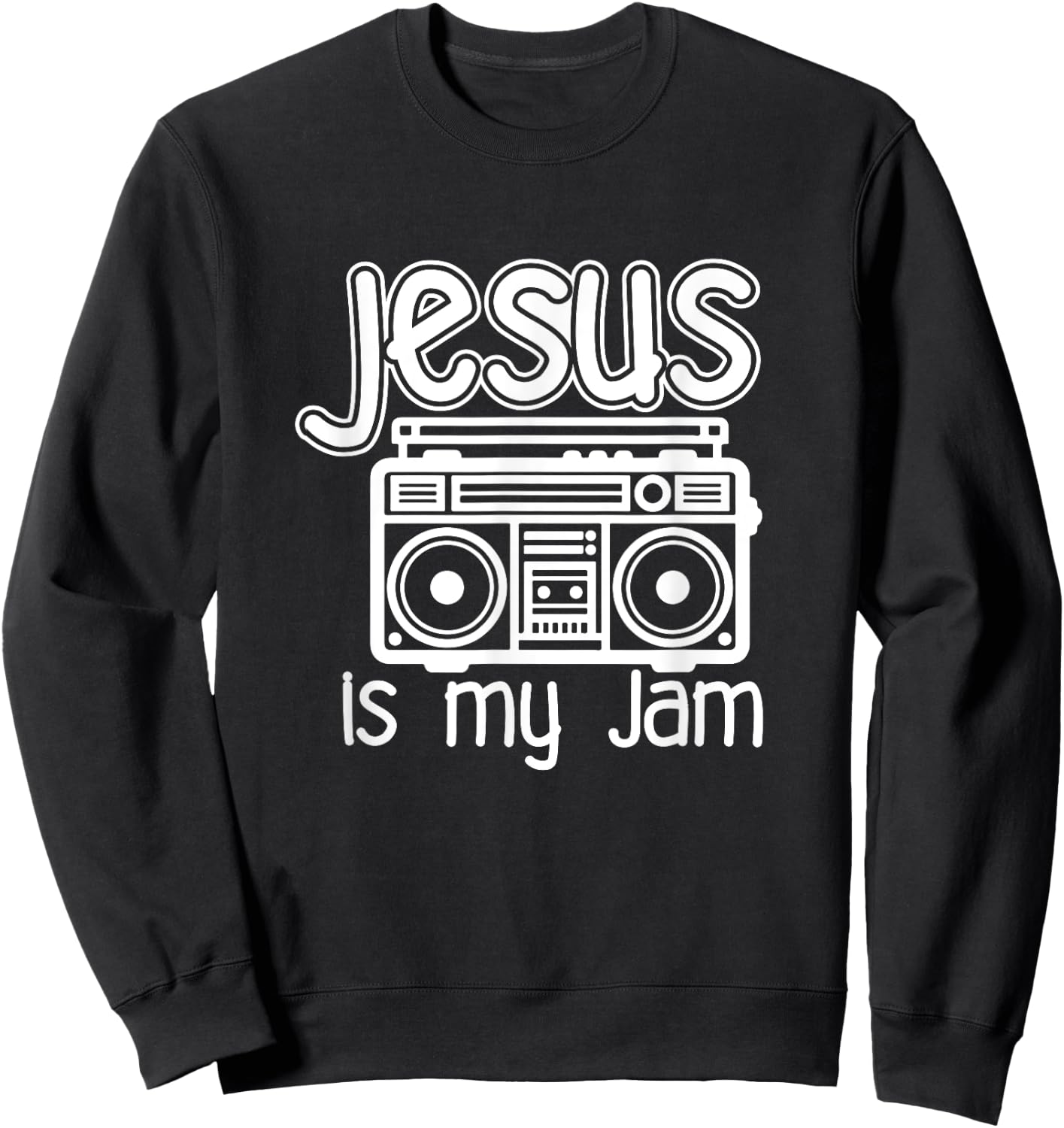Christian Music Outfit Women Kids Jesus is my Jam Sweatshirt - Sweatshirt | Black