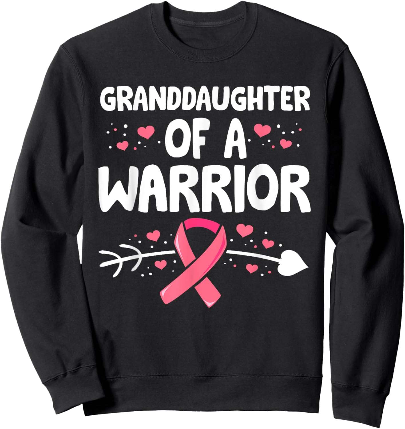 Granddaughter Of A Warrior Shirts, Breast Cancer Matching Sweatshirt - Sweatshirt | Black