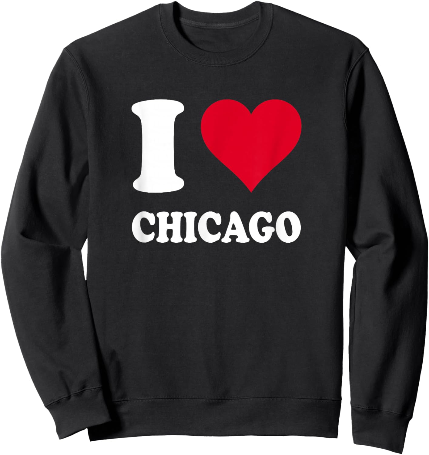 Red Heart I Love Chicago Sweatshirt - Sweatshirt | Black