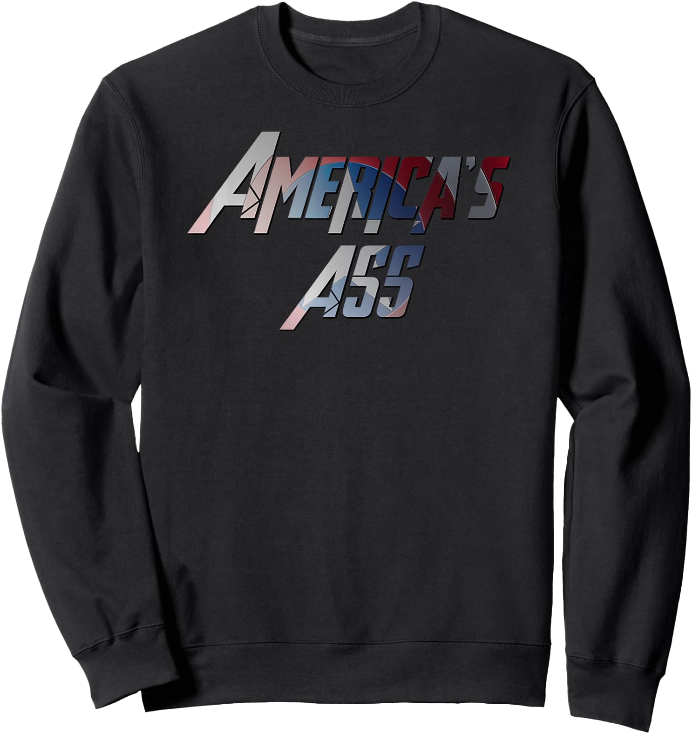 Captain Shirts Co America's Ass Funny - Men's Black Classic Fit Short Sleeve Cotton - Small Sweatshirt - Sweatshirt | Black
