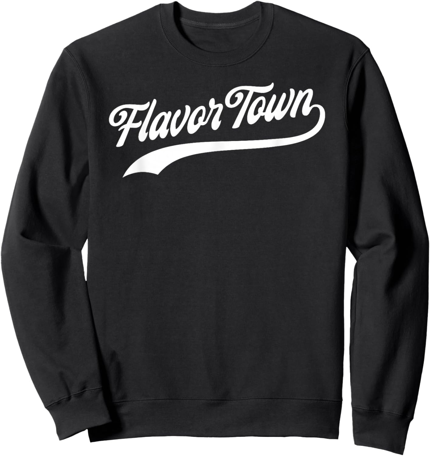 FLAVOR TOWN Classic Baseball Design Sweatshirt - Sweatshirt | Black