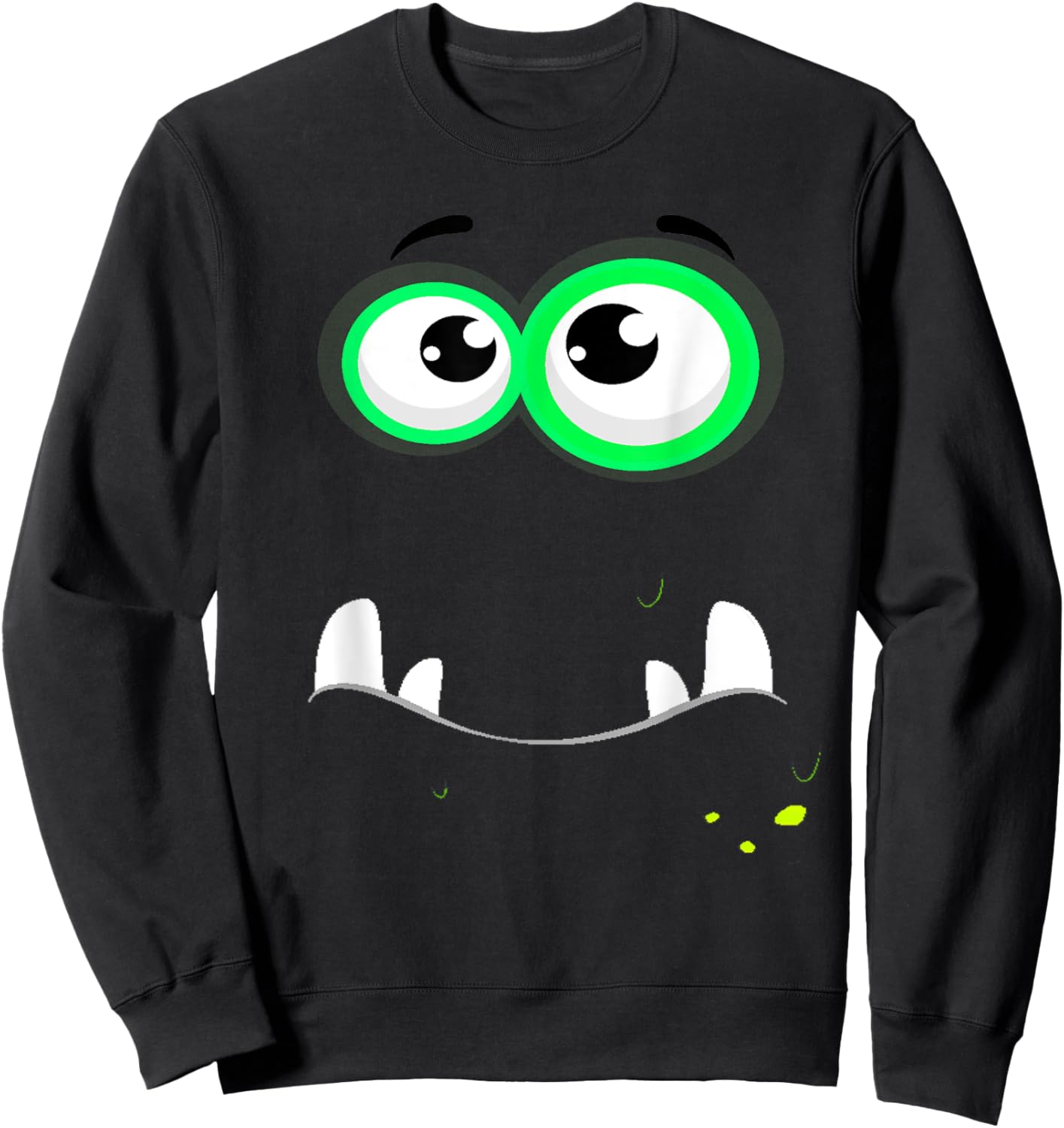 Funny Scary Monster Eyeball Face Easy Christma Costume Cute Sweatshirt - Sweatshirt | Black