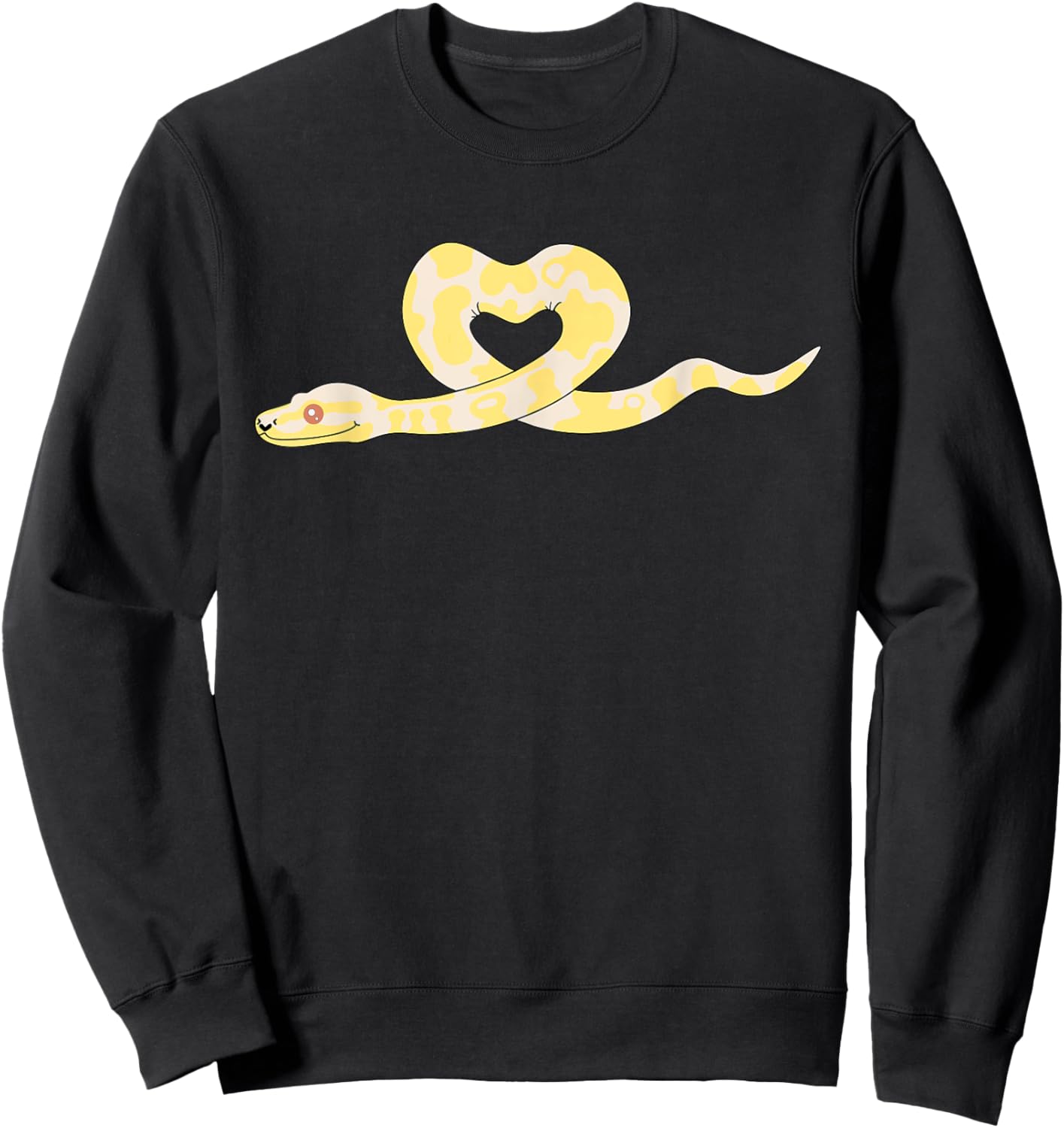Cute Albino Ball Python Heart Sweatshirt - Sweatshirt | Black