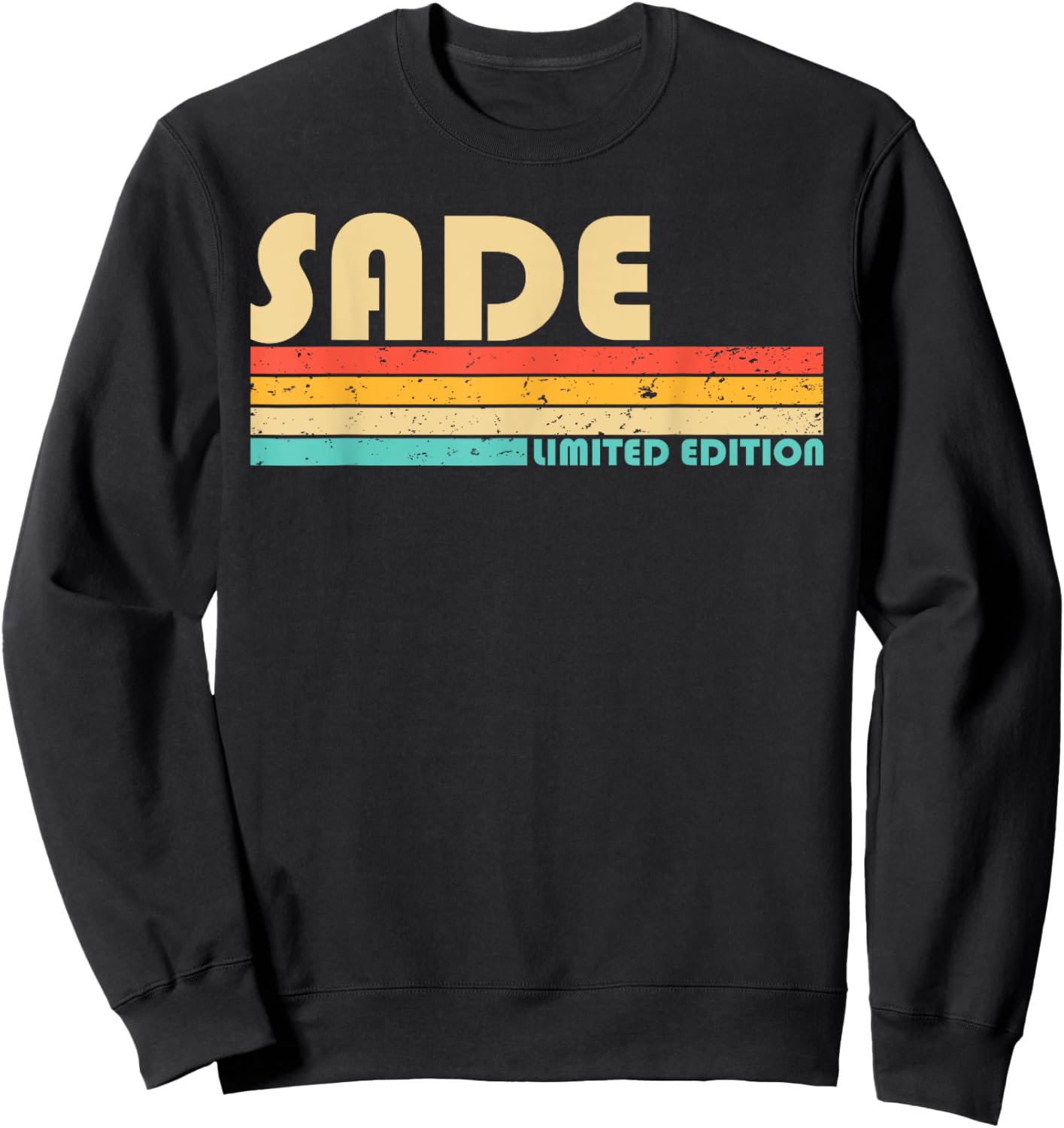 SADE Name Personalized Retro Vintage 80s 90s Birthday Sweatshirt - Sweatshirt | Black