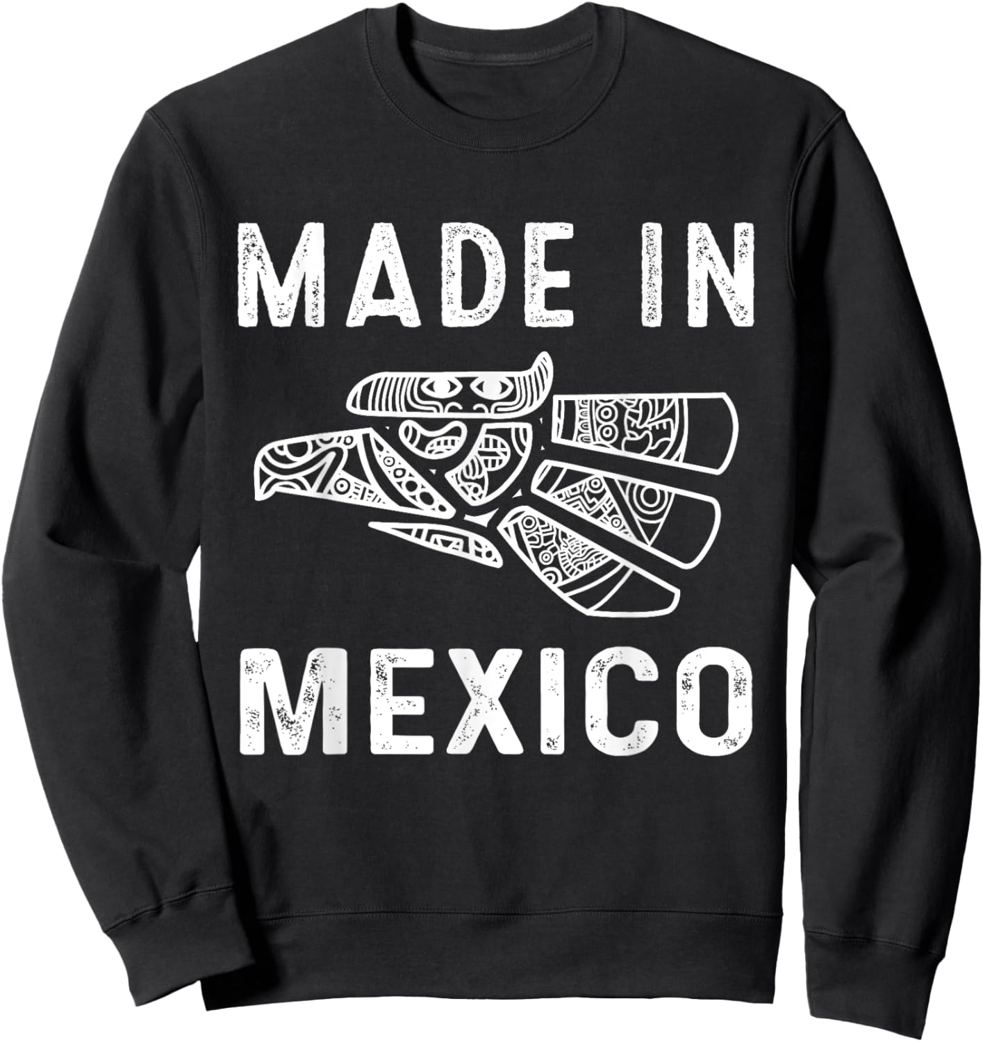 Mexico Vintage Mexican Flag Pride Hecho en Mexico Jersey Sweatshirt - Sweatshirt | Black