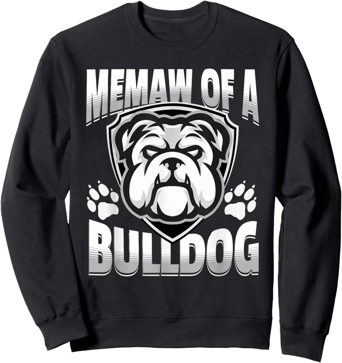 Memaw of a Bulldog Game Mascot Day - Matching Team Color Women Kids Sweatshirt - Sweatshirt | Black