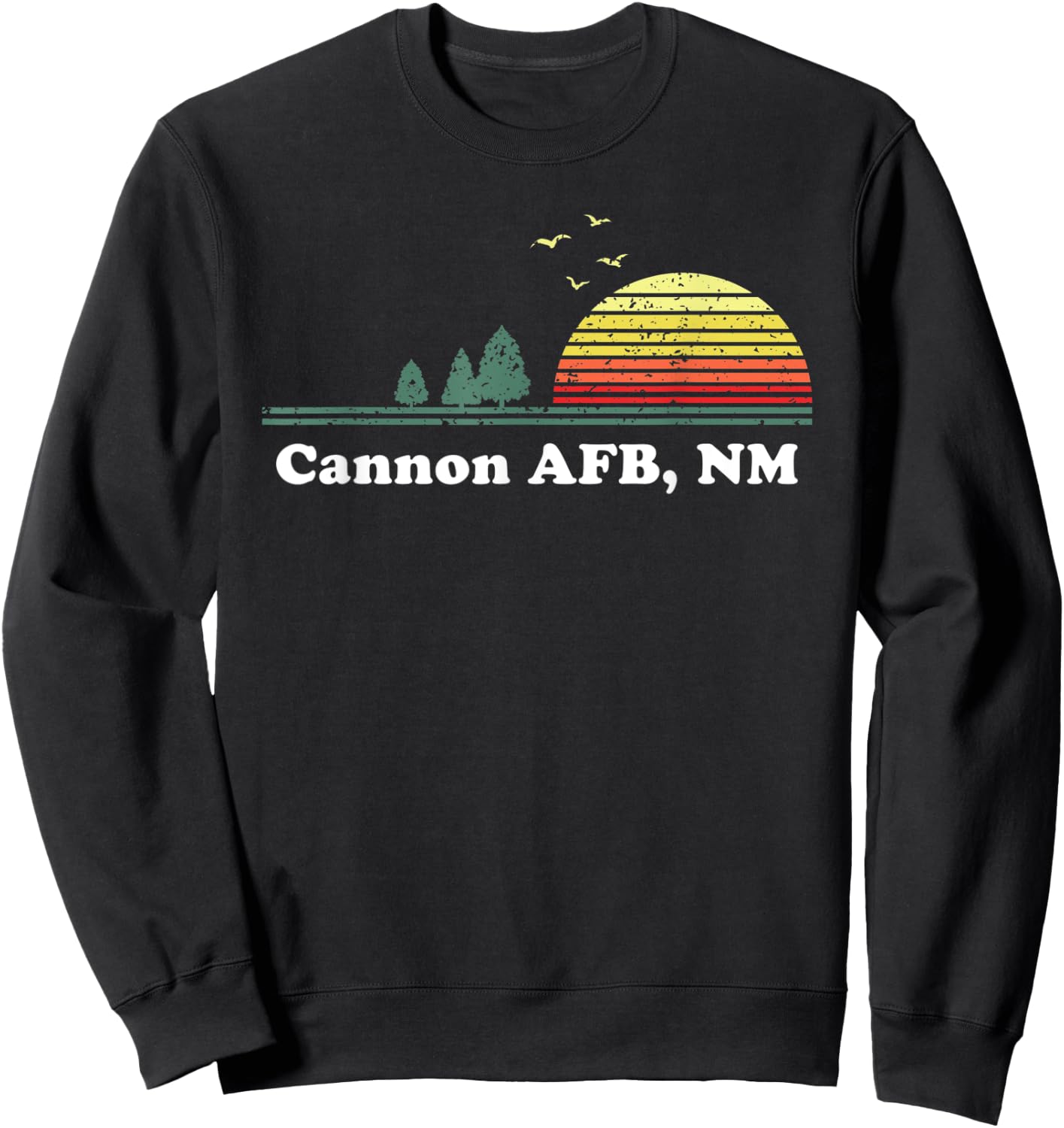 Vintage Cannon AFB, New Mexico Home Souvenir Print Sweatshirt - Sweatshirt | Black