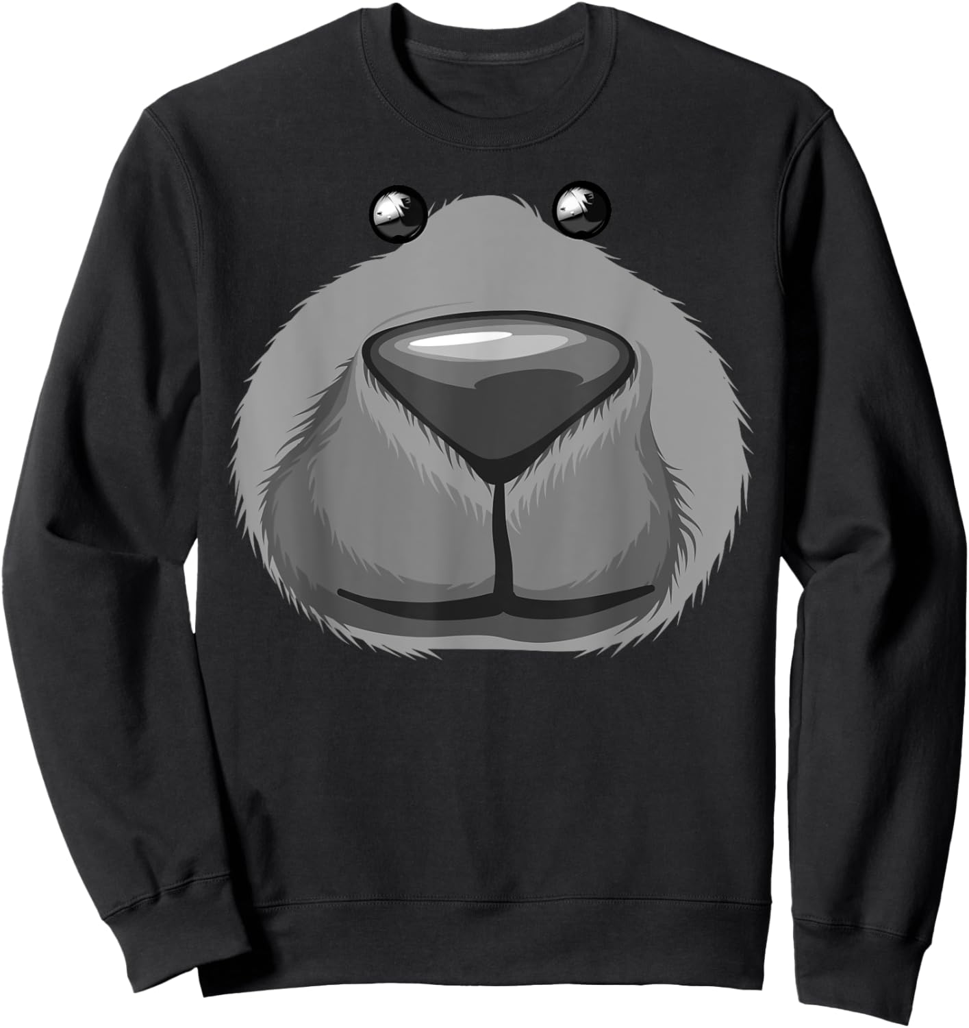 Cute Bear Face Costume Funny Halloween Teddy DIY Gift Sweatshirt - Sweatshirt | Black