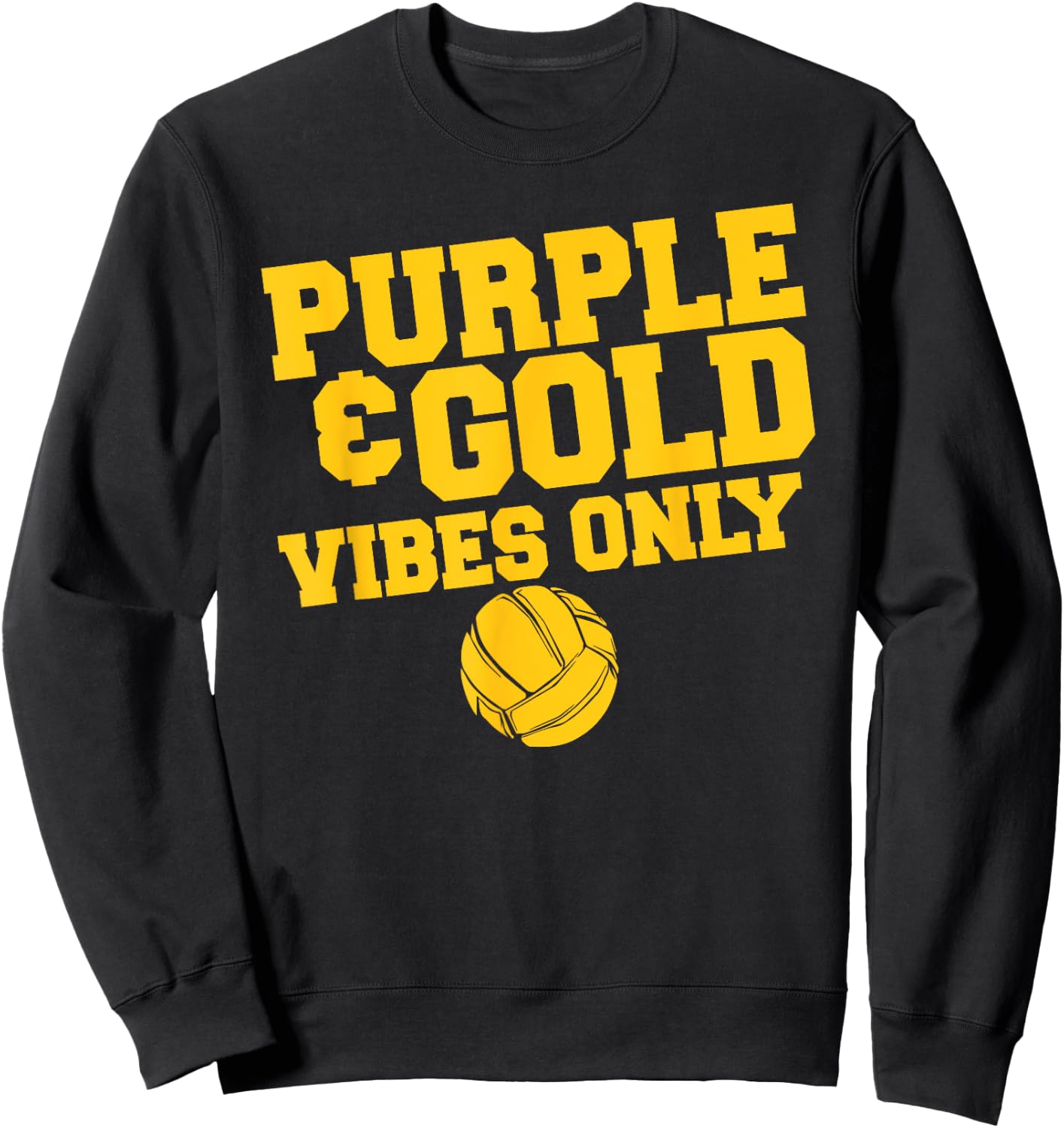 Purple Gold Game Day High School Volleyball Group Team Sweatshirt - Sweatshirt | Black
