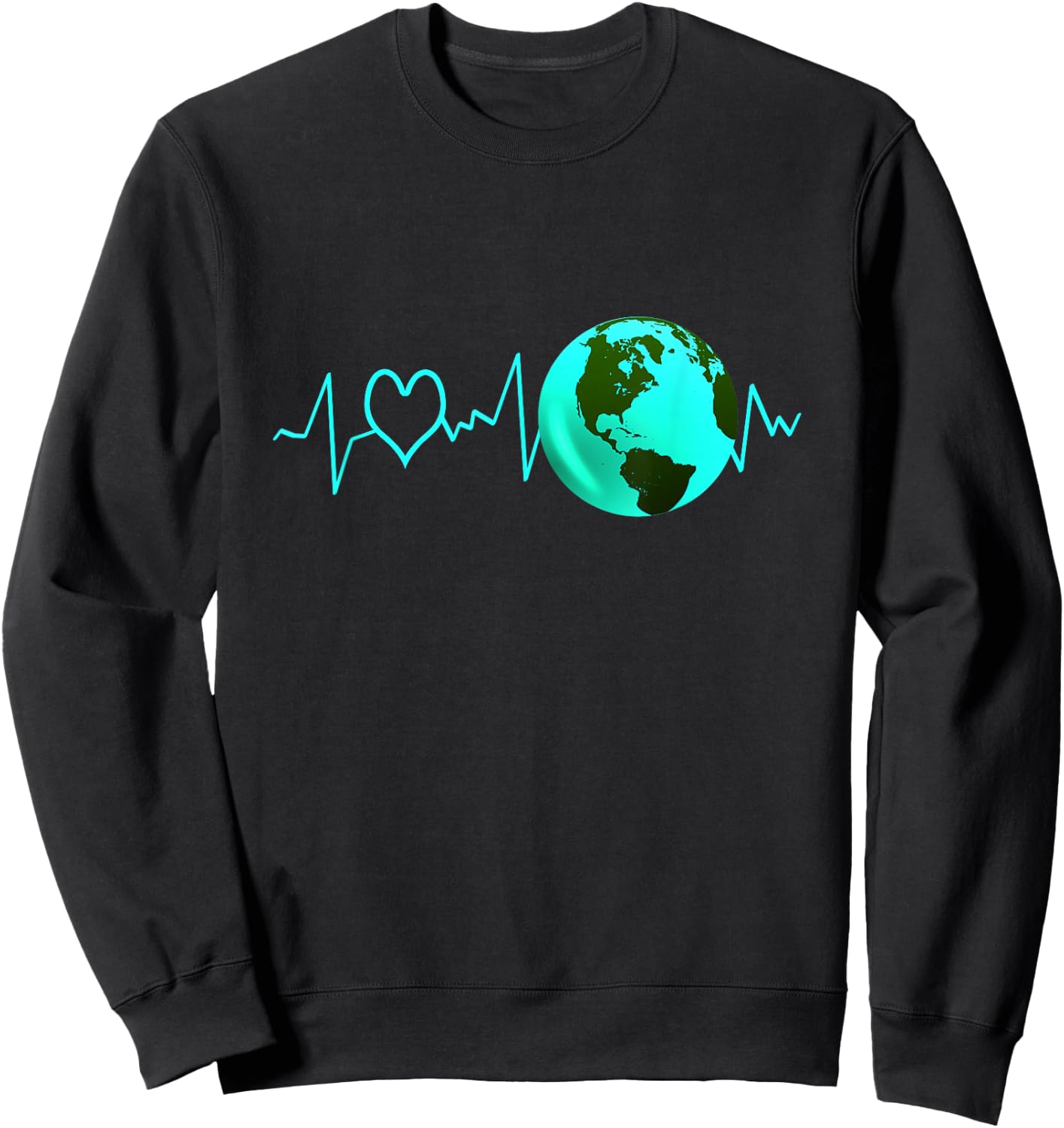 Earth Day Heartbeat Recycling Climate Change Activism Gift Sweatshirt - Sweatshirt | Black