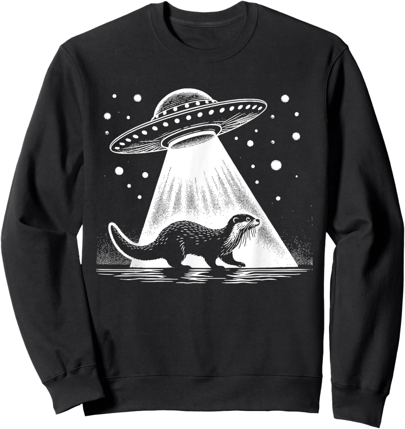 Otter Dad Mom Lover - Funny Alien UFO Sweatshirt - Sweatshirt | Black