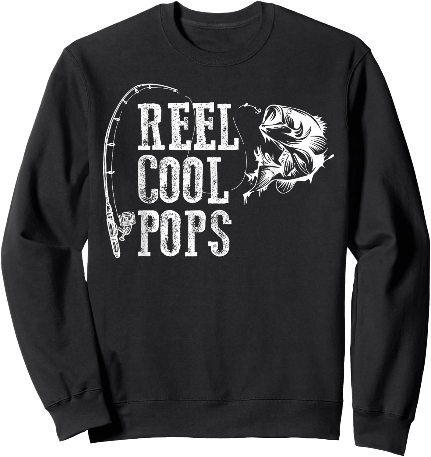 Pops Gifts Men's Fishing , Black, 3X-Large, Short Sleeve, , Regular Fit Sweatshirt - Sweatshirt | Black