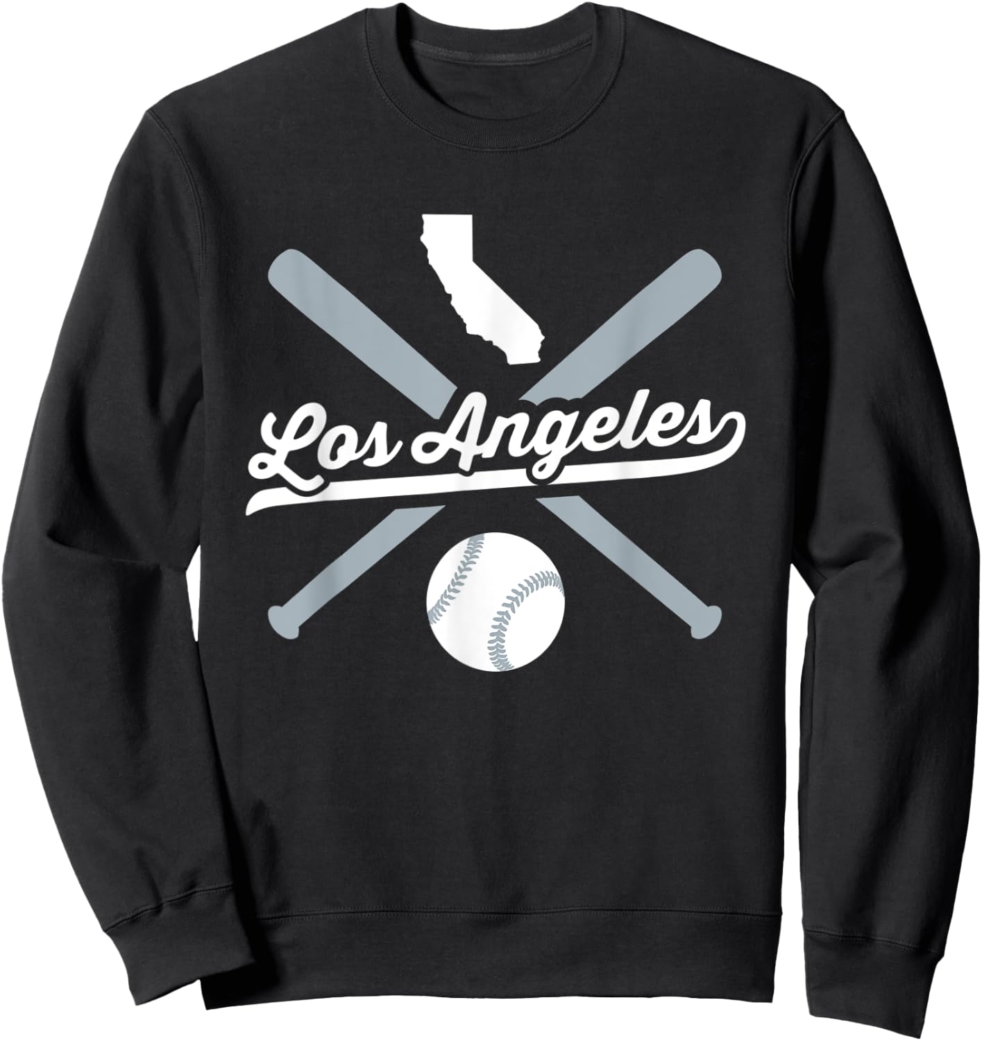 Los Angeles Baseball Vintage California Pride Love City Sweatshirt - Sweatshirt | Black