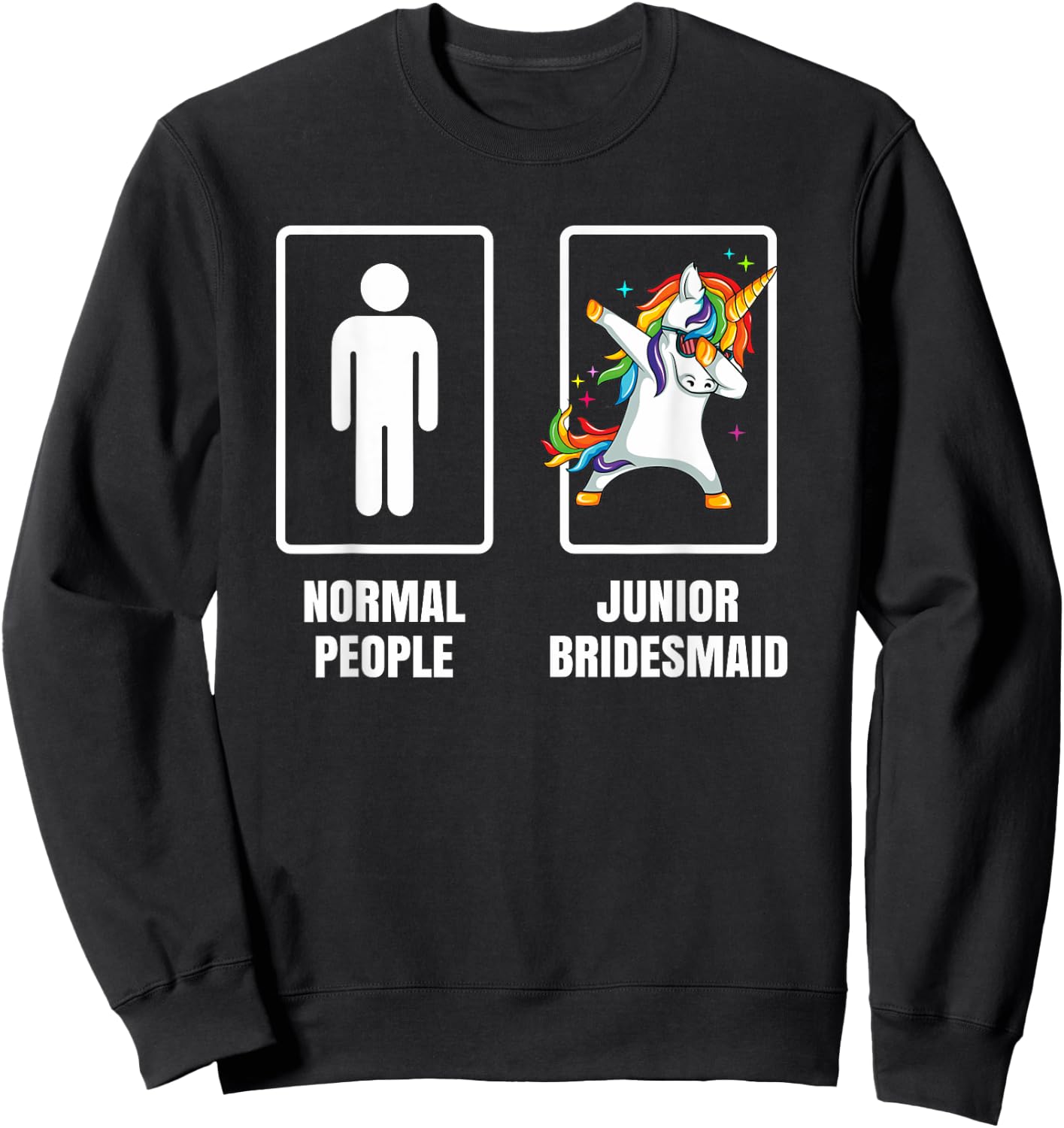 Dabbing Unicorn Kids Junior Bridesmaid Wedding Sunglasses Sweatshirt - Sweatshirt | Black