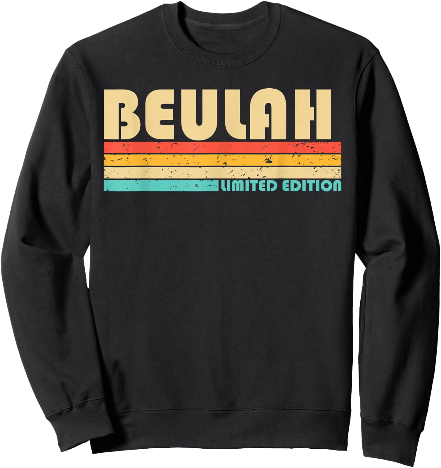 BEULAH Name Personalized Retro Vintage 80s 90s Birthday Sweatshirt - Sweatshirt | Black