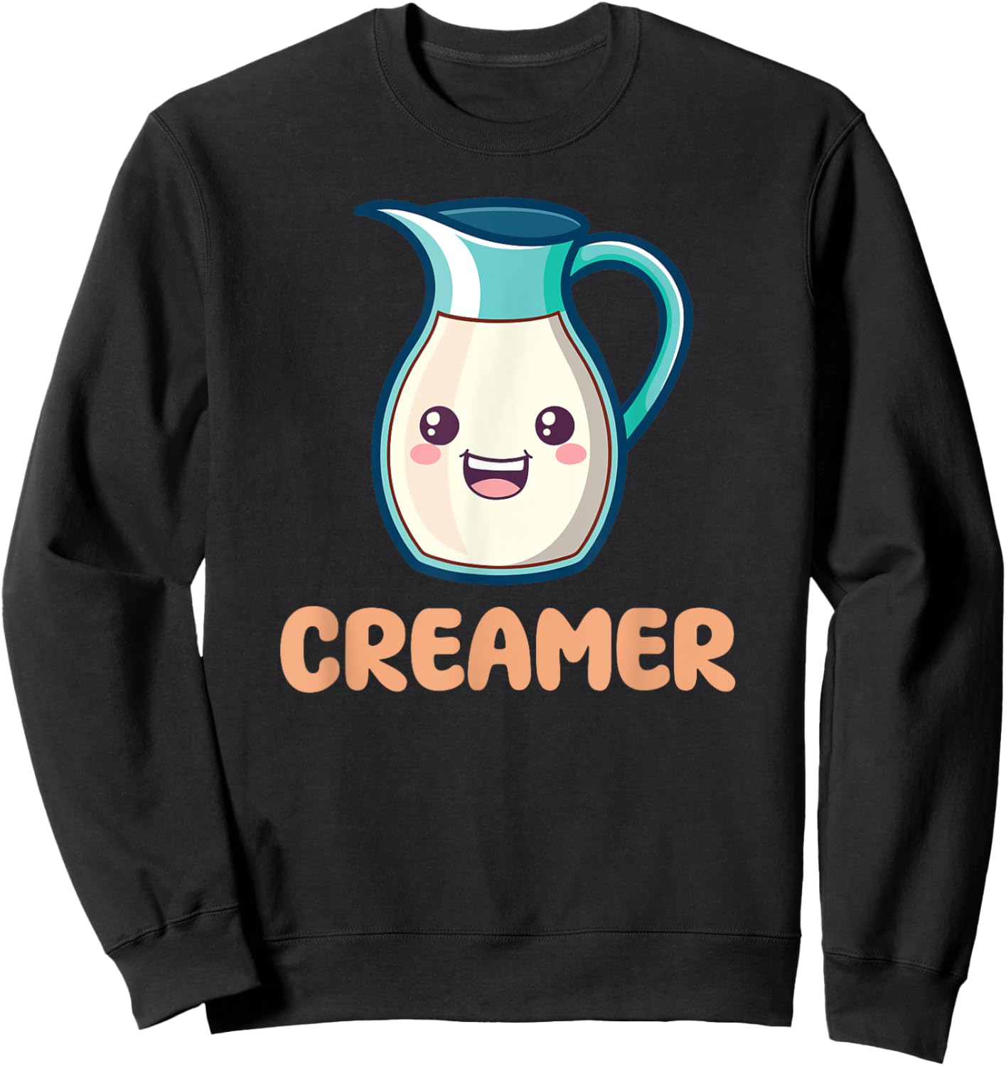 Coffee & Creamer Matching Couple Halloween Best Friends Sweatshirt - Sweatshirt | Black