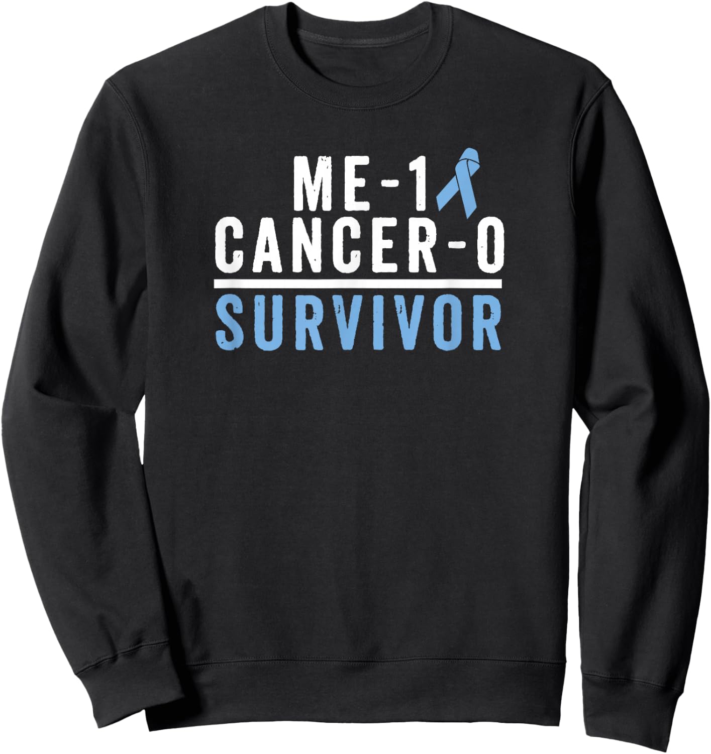 Prostate Cancer Survivor T Shirt Awareness Gift Blue Ribbon Sweatshirt - Sweatshirt | Black