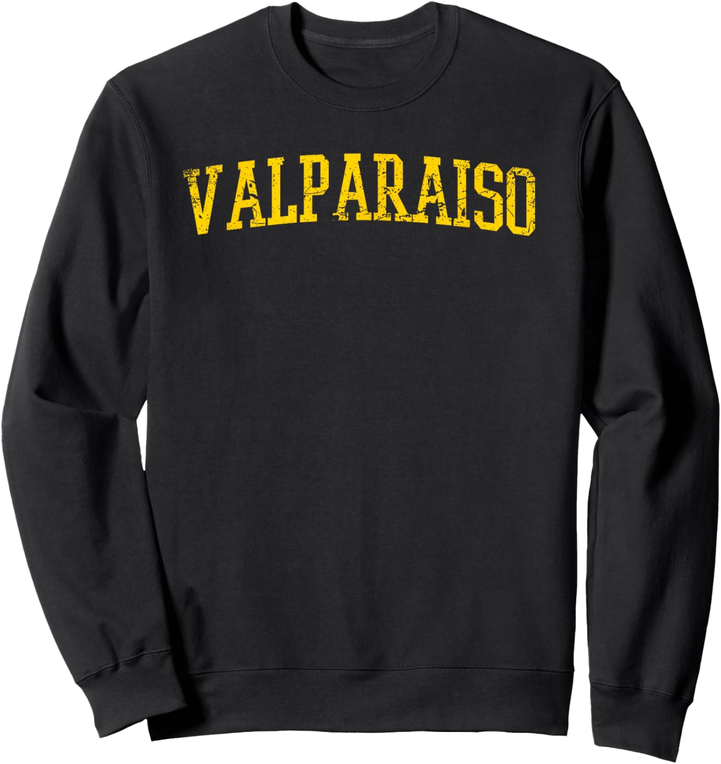 Valparaiso Indiana- Throwback Design - Vintage Worn Classic Sweatshirt - Sweatshirt | Black