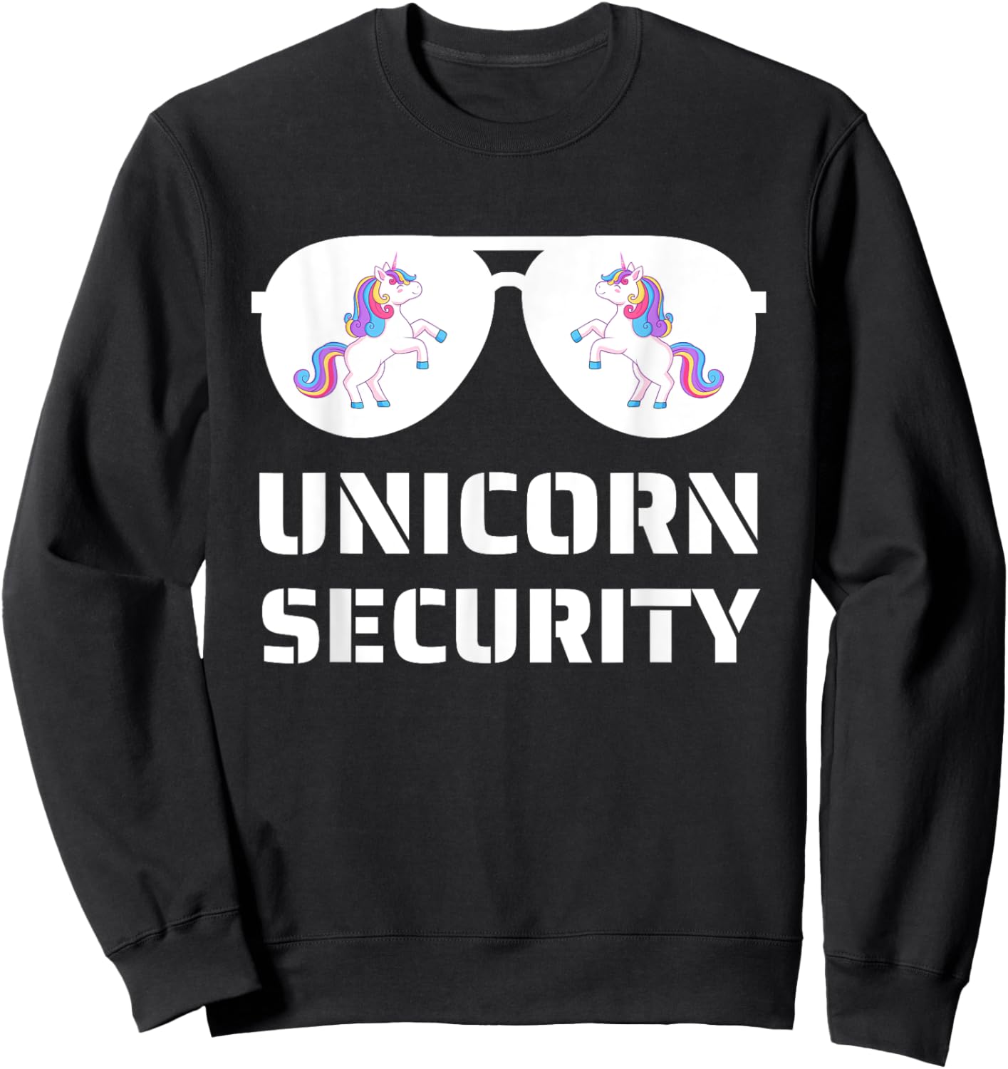 Halloween Dad Mom Daughter Adult Costume Unicorn Security Sweatshirt - Sweatshirt | Black