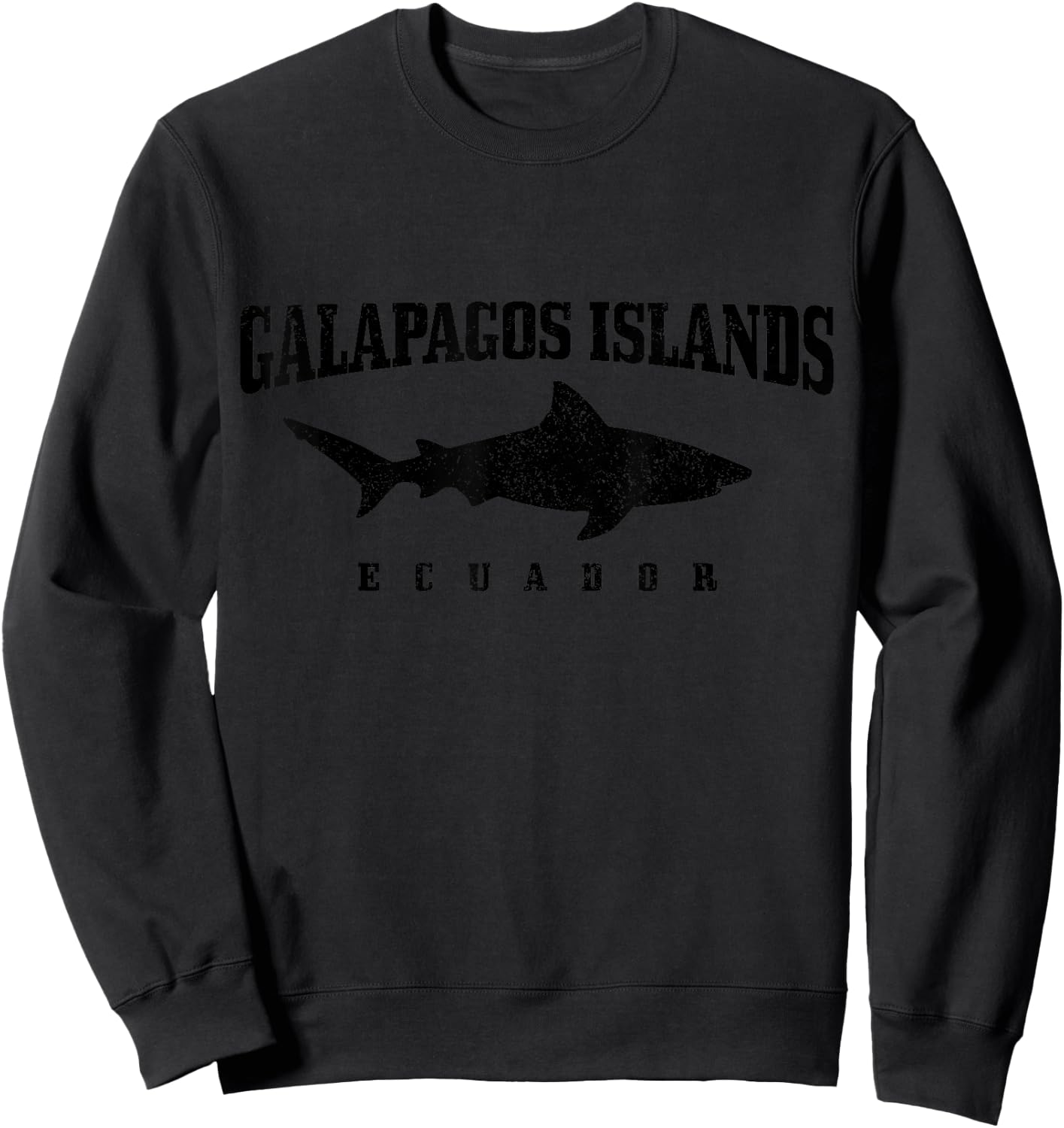 Galapagos Islands Ecuador Scuba Diver Shark Diving Vintage Sweatshirt - Sweatshirt | Black